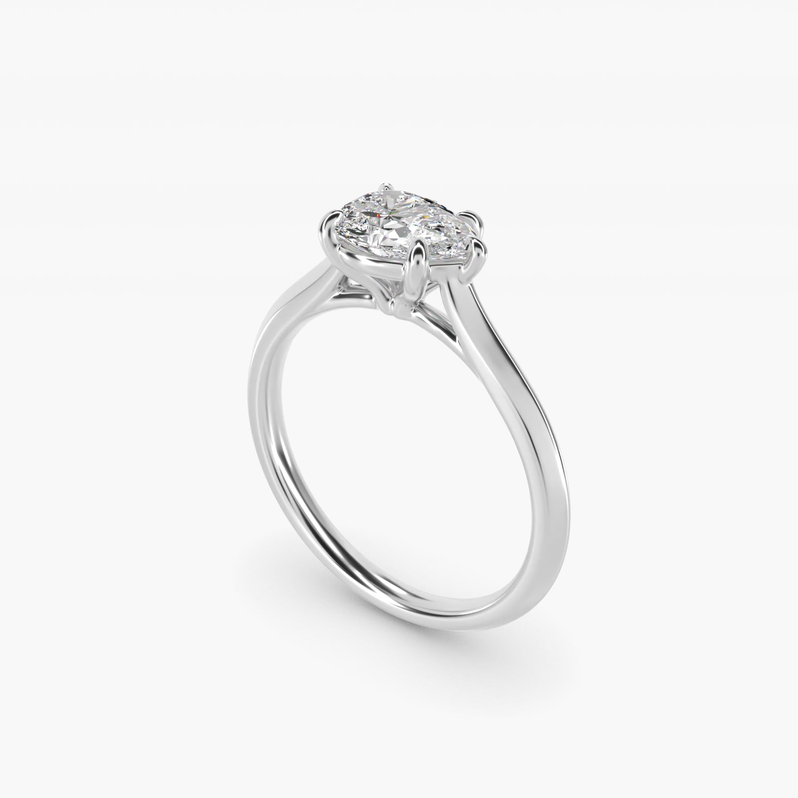 East West Knife Edge Cathedral Solitaire Engagement Ring In Platinum By James Allen - Pear Center