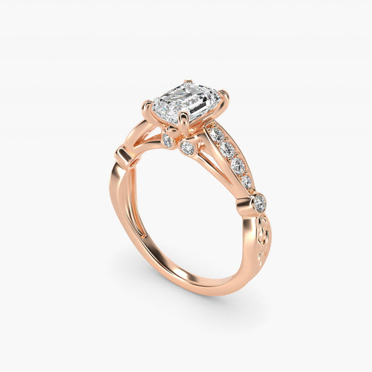 Embossed Vintage-Style Engagement Ring In 18k Rose Gold By James Allen - Emerald Center