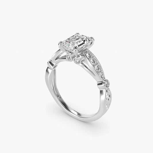 Embossed Vintage-Style Engagement Ring In Platinum By James Allen - Emerald Center