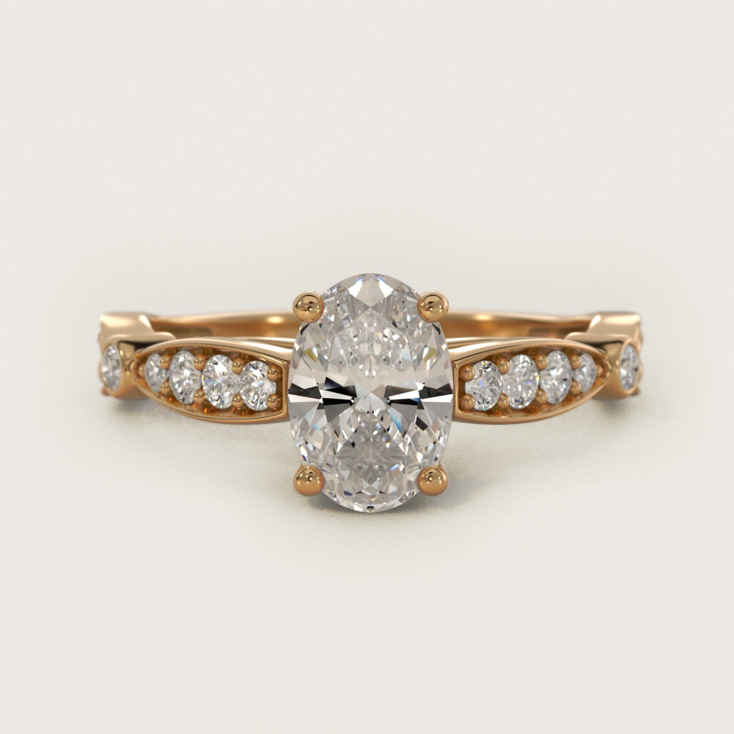 Embossed Vintage-Style Engagement Ring In 14K Yellow Gold By James Allen - Oval Center