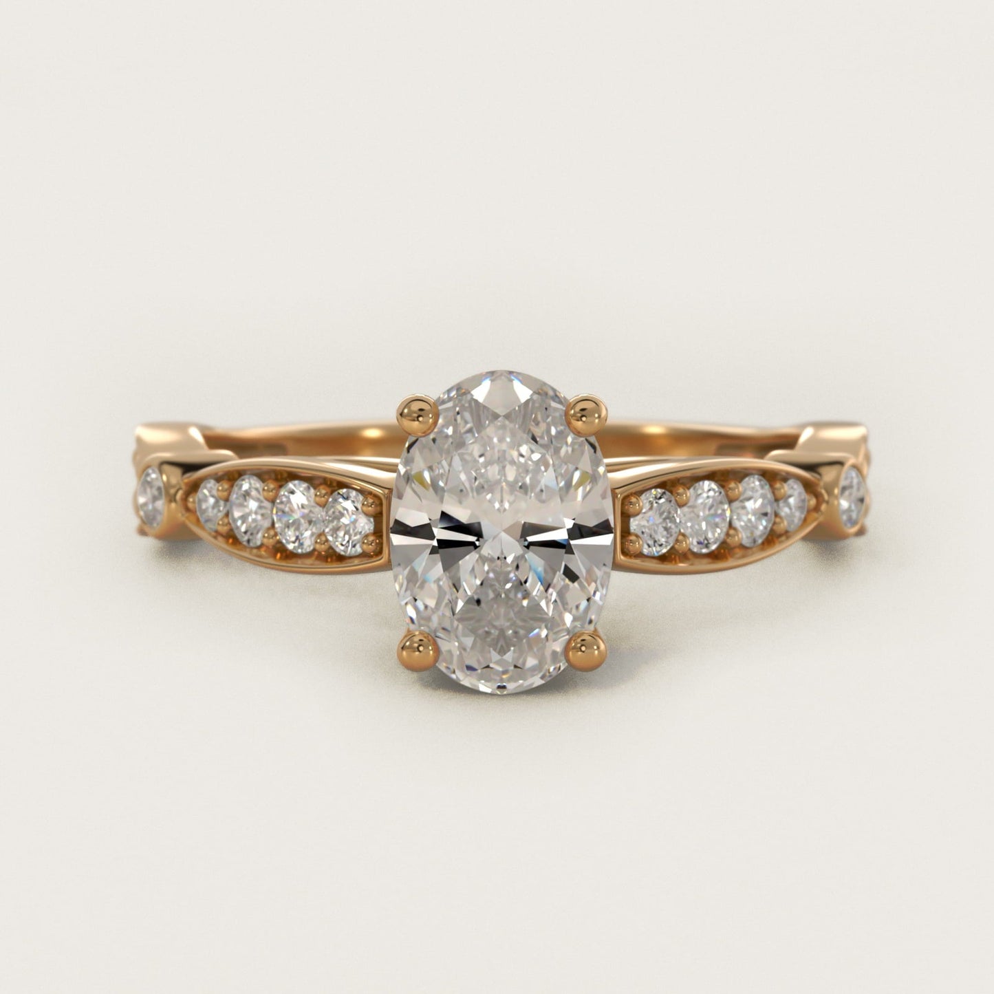 Embossed Vintage-Style Engagement Ring In 18k Yellow Gold By James Allen - Oval Center
