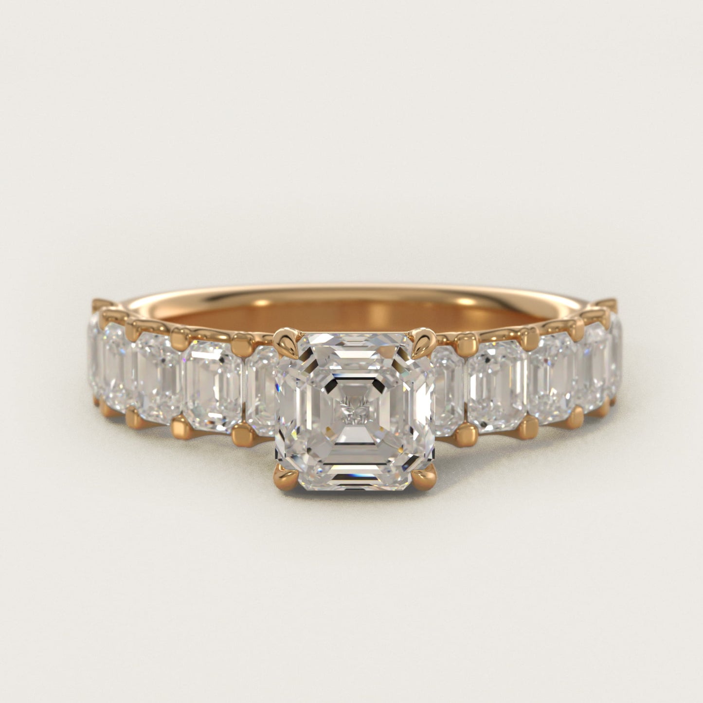 Emerald-Cut Diamond Engagement Ring in 18k Yellow Gold - Asscher Center