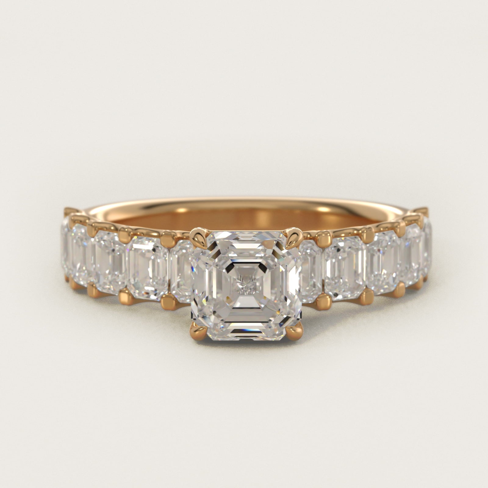 Emerald-Cut Diamond Engagement Ring in 14k Yellow Gold - Asscher Center