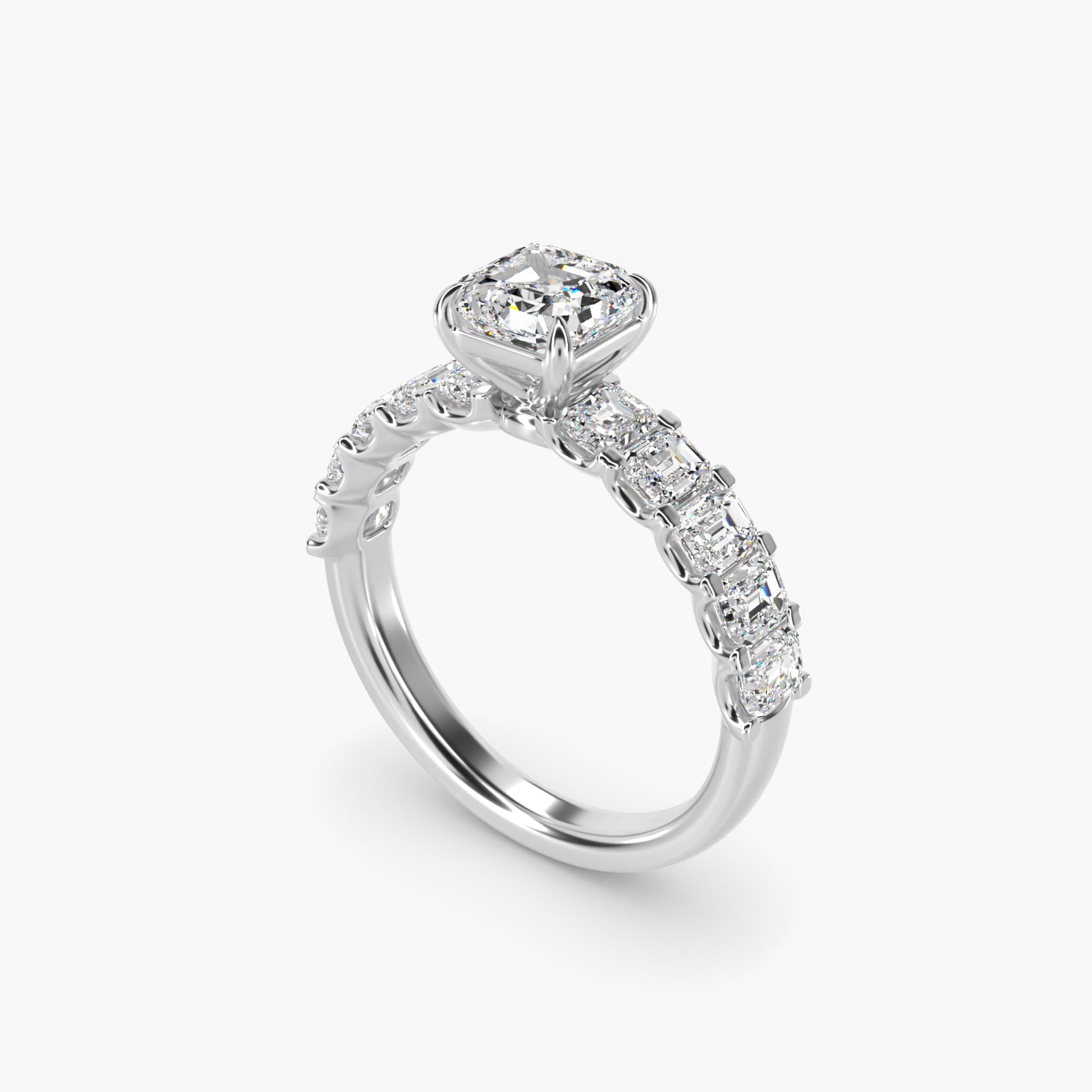 Emerald-Cut Diamond Engagement Ring in Platinum - Asscher Center