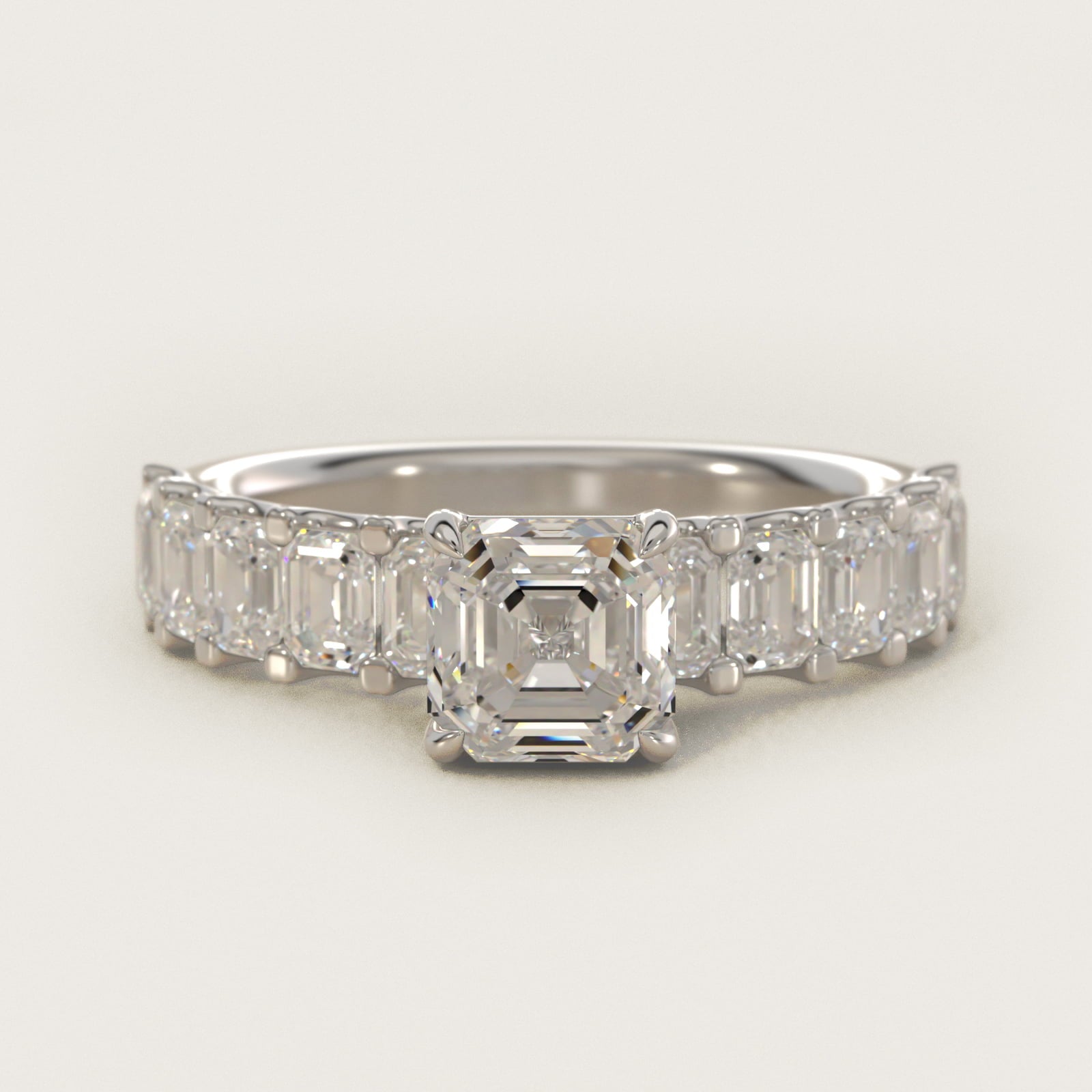 Emerald-Cut Diamond Engagement Ring in Platinum - Asscher Center