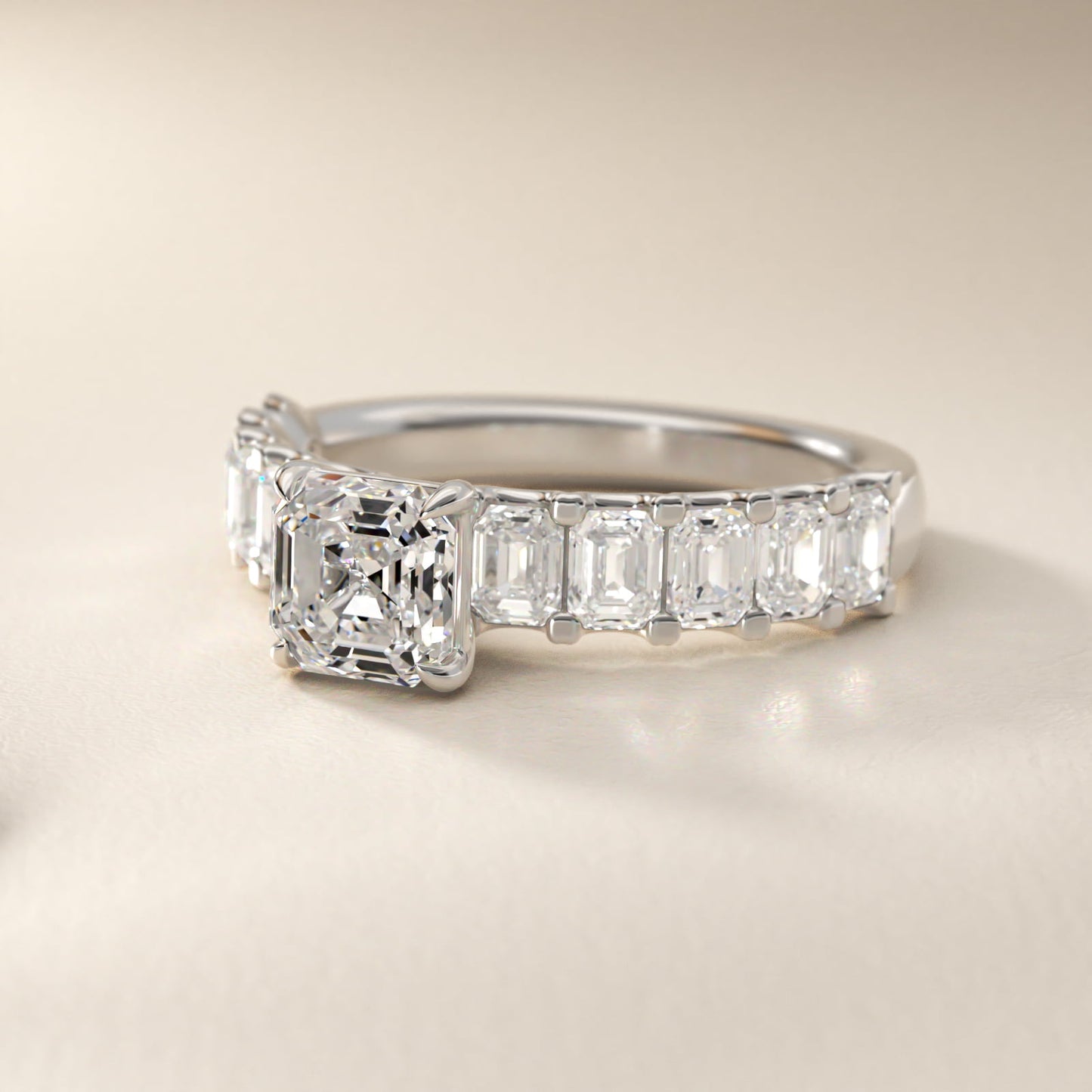 Emerald-Cut Diamond Engagement Ring in Platinum - Asscher Center