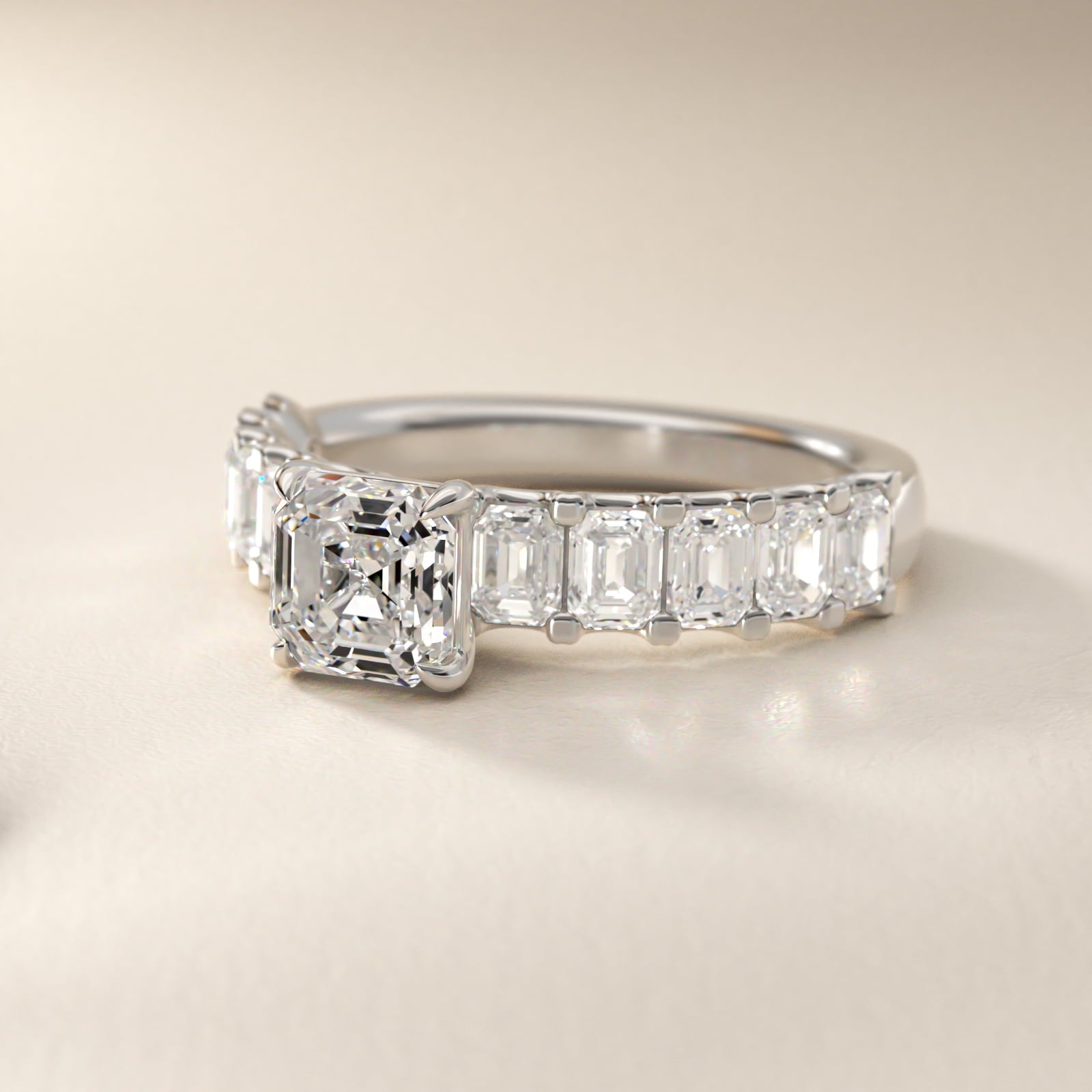 Emerald-Cut Diamond Engagement Ring in Platinum - Asscher Center