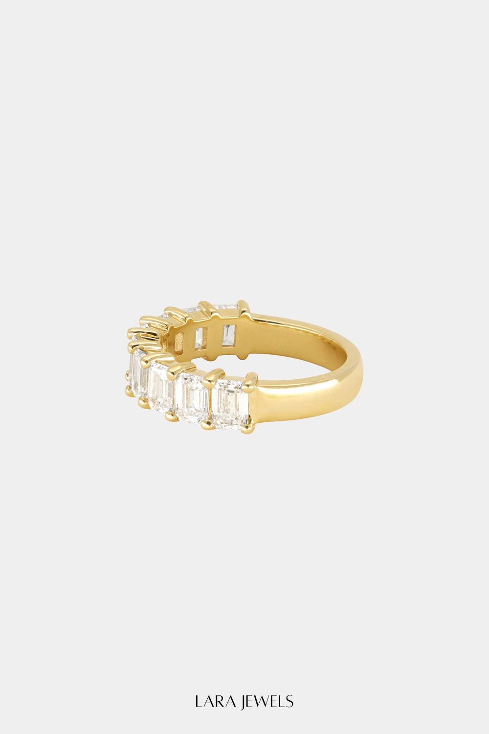 Emerald Diamond Half Band Gold - Back view