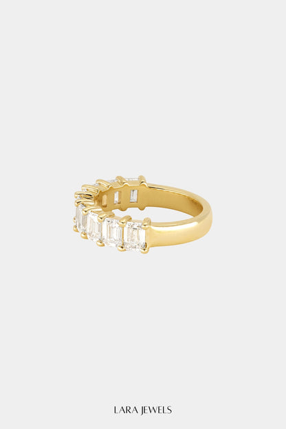 Emerald Diamond Half Band Gold - Back view
