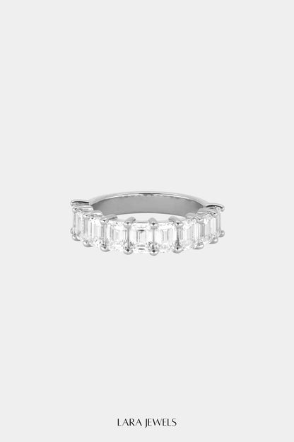 Emerald Diamond Half Band Gold - Detail