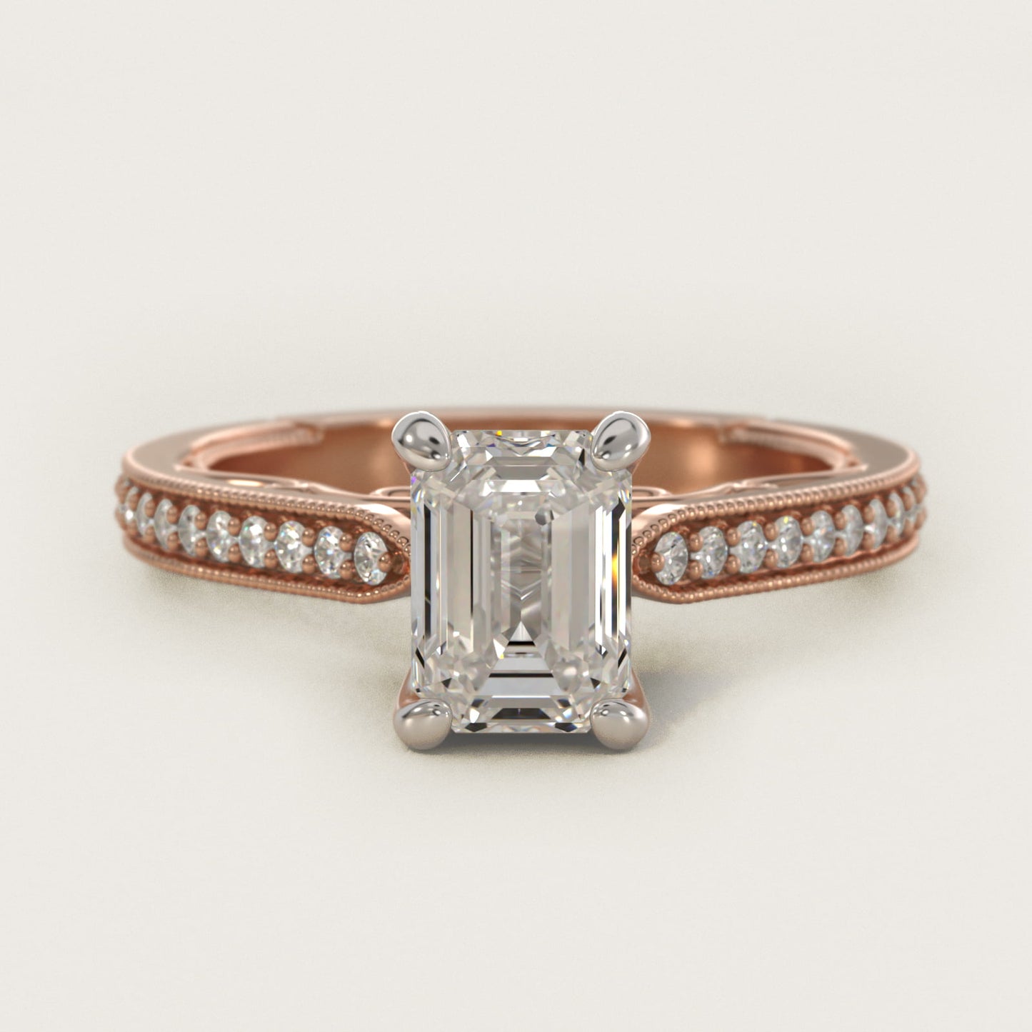 Enchanted Scroll Vintage-Style Engagement Ring In 14K Rose Gold By James Allen - Emerald Center