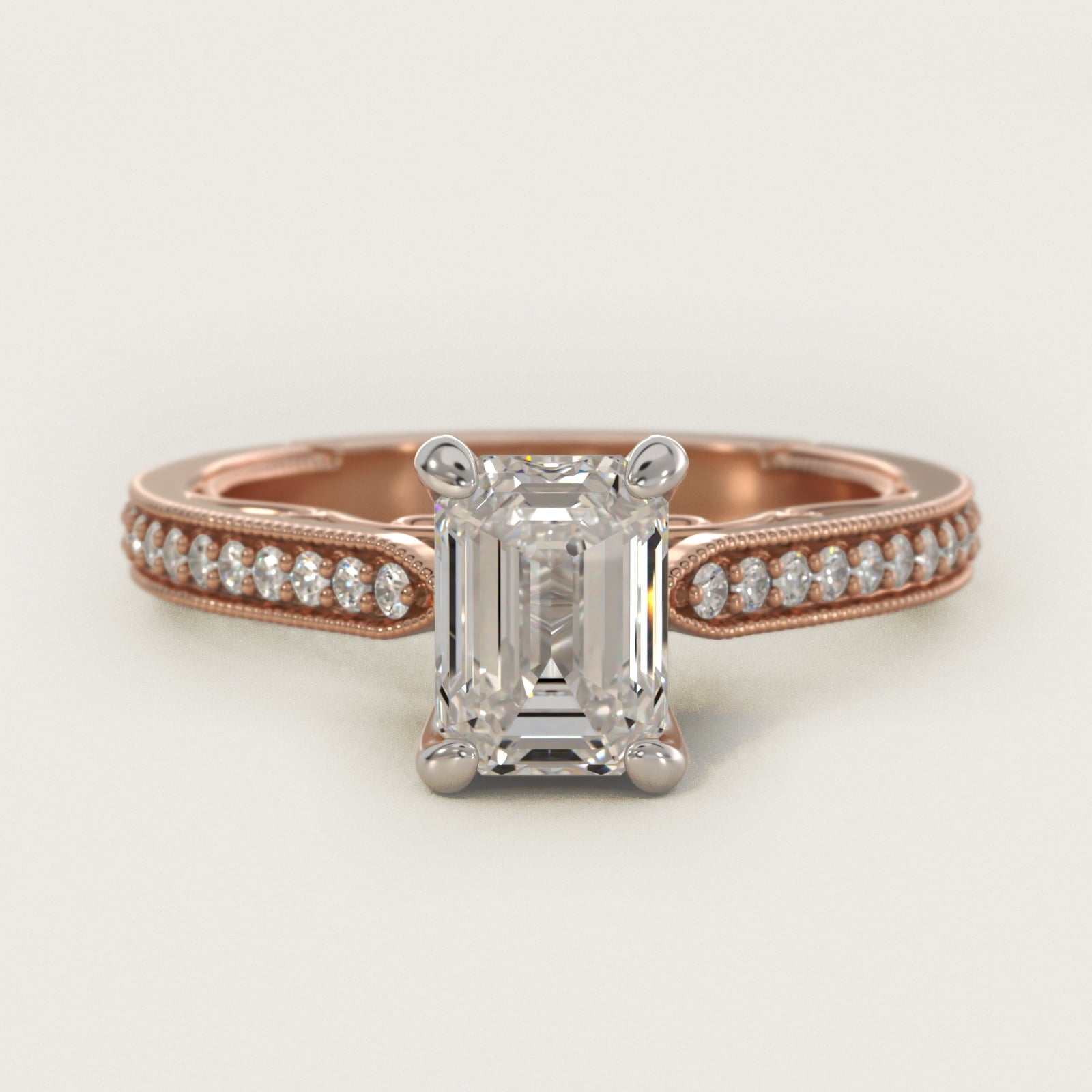 Enchanted Scroll Vintage-Style Engagement Ring In 18k Rose Gold By James Allen - Emerald Center
