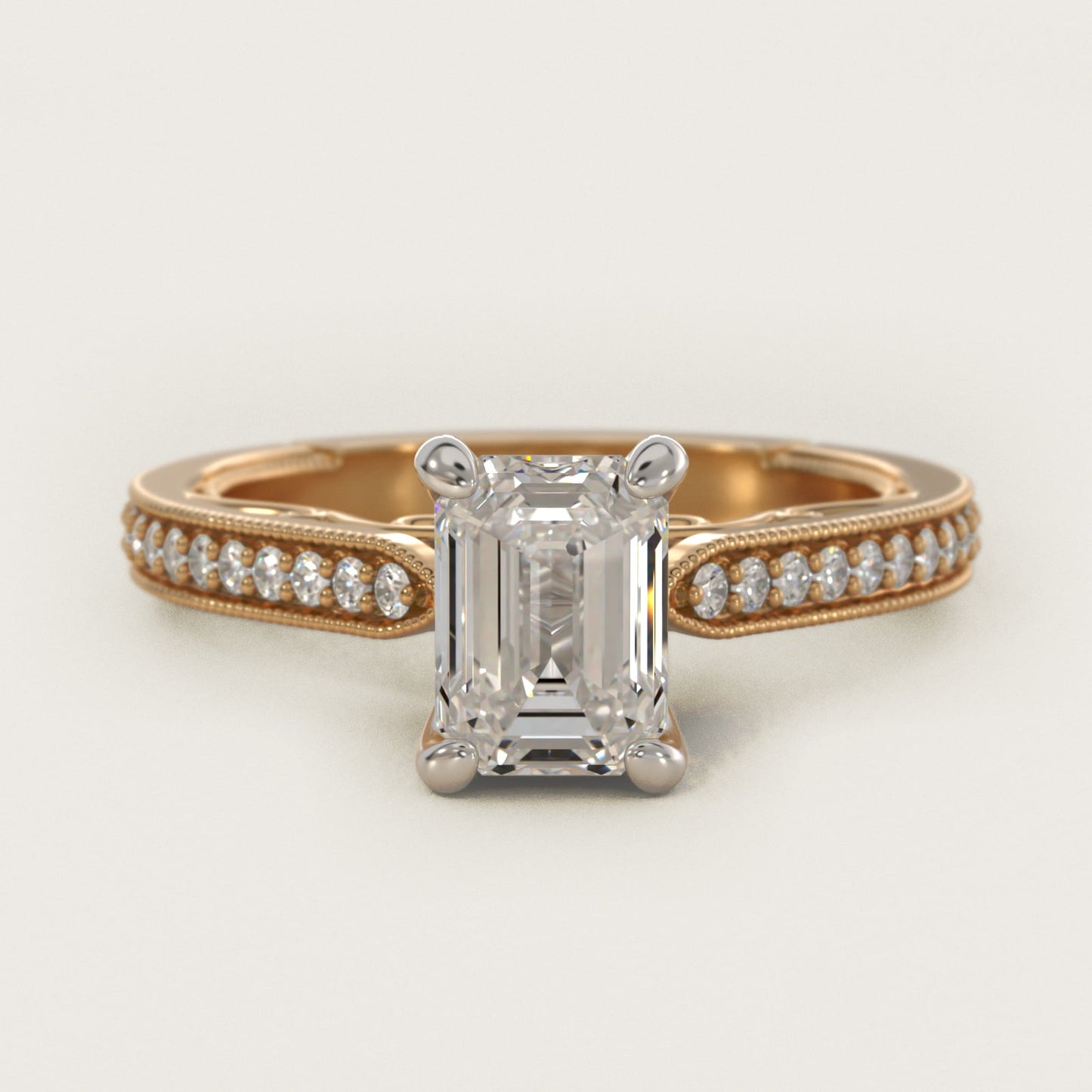 Enchanted Scroll Vintage-Style Engagement Ring In 14K Yellow Gold By James Allen - Emerald Center