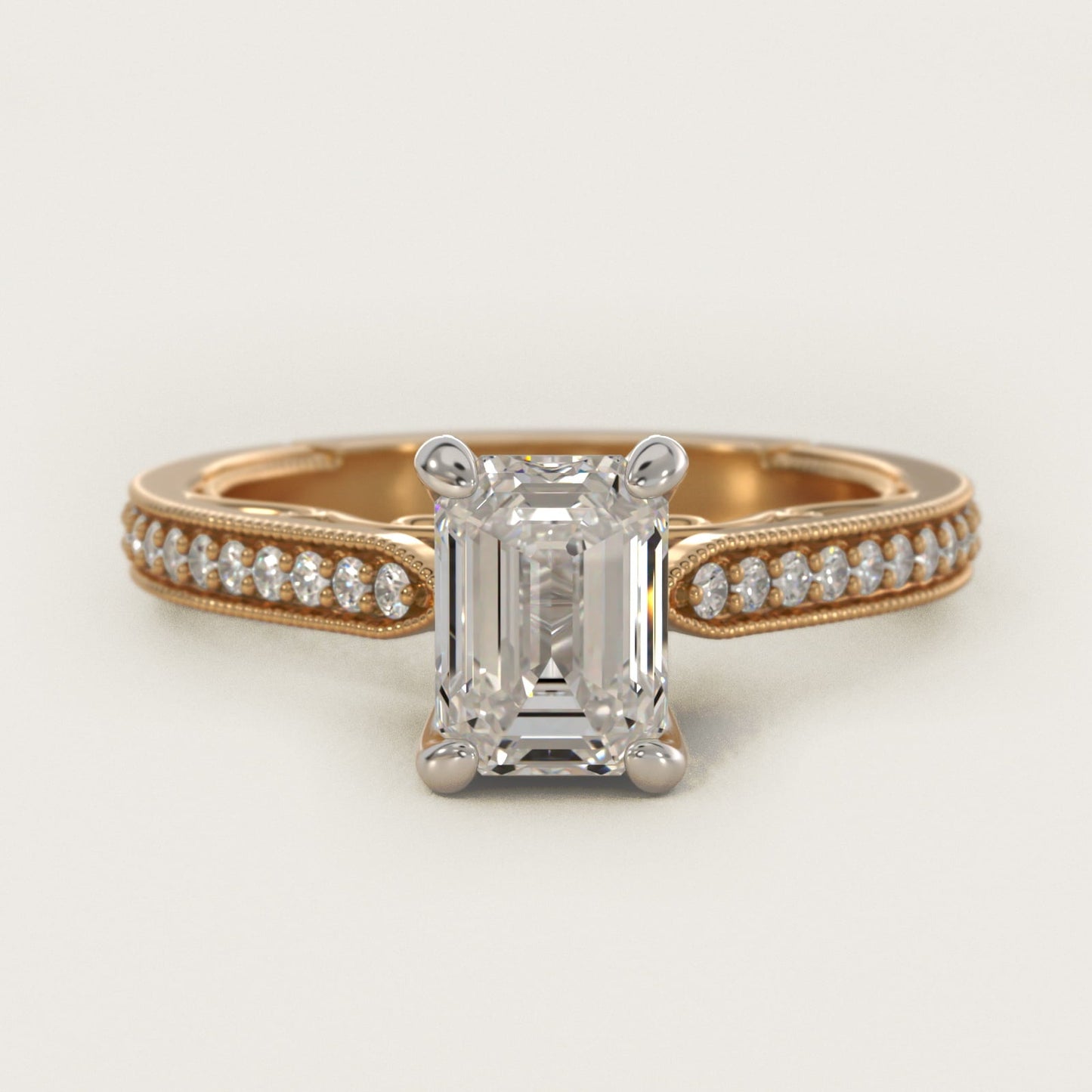 Enchanted Scroll Vintage-Style Engagement Ring In 18k Yellow Gold By James Allen - Emerald Center