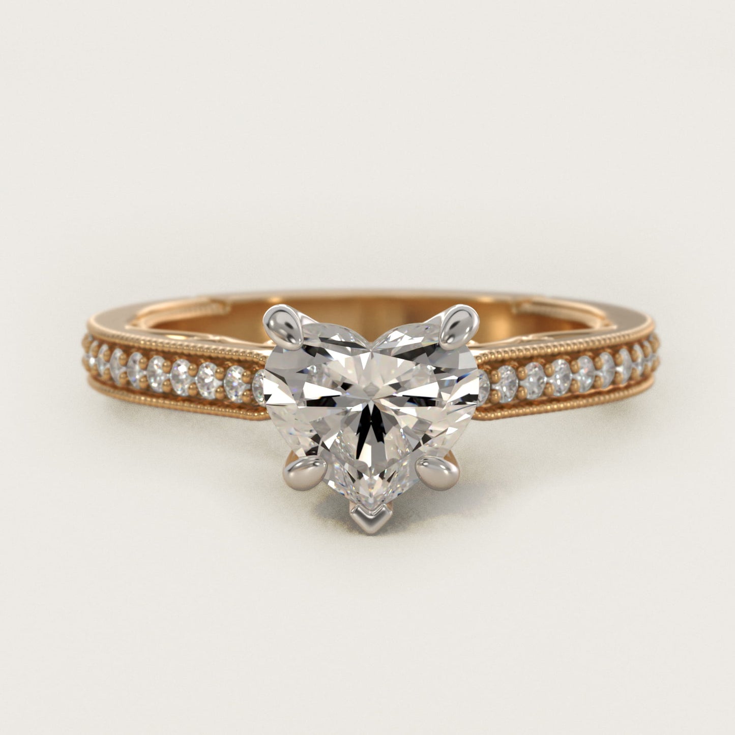 Enchanted Scroll Vintage-Style Engagement Ring In 14K Yellow Gold By James Allen - Heart Center