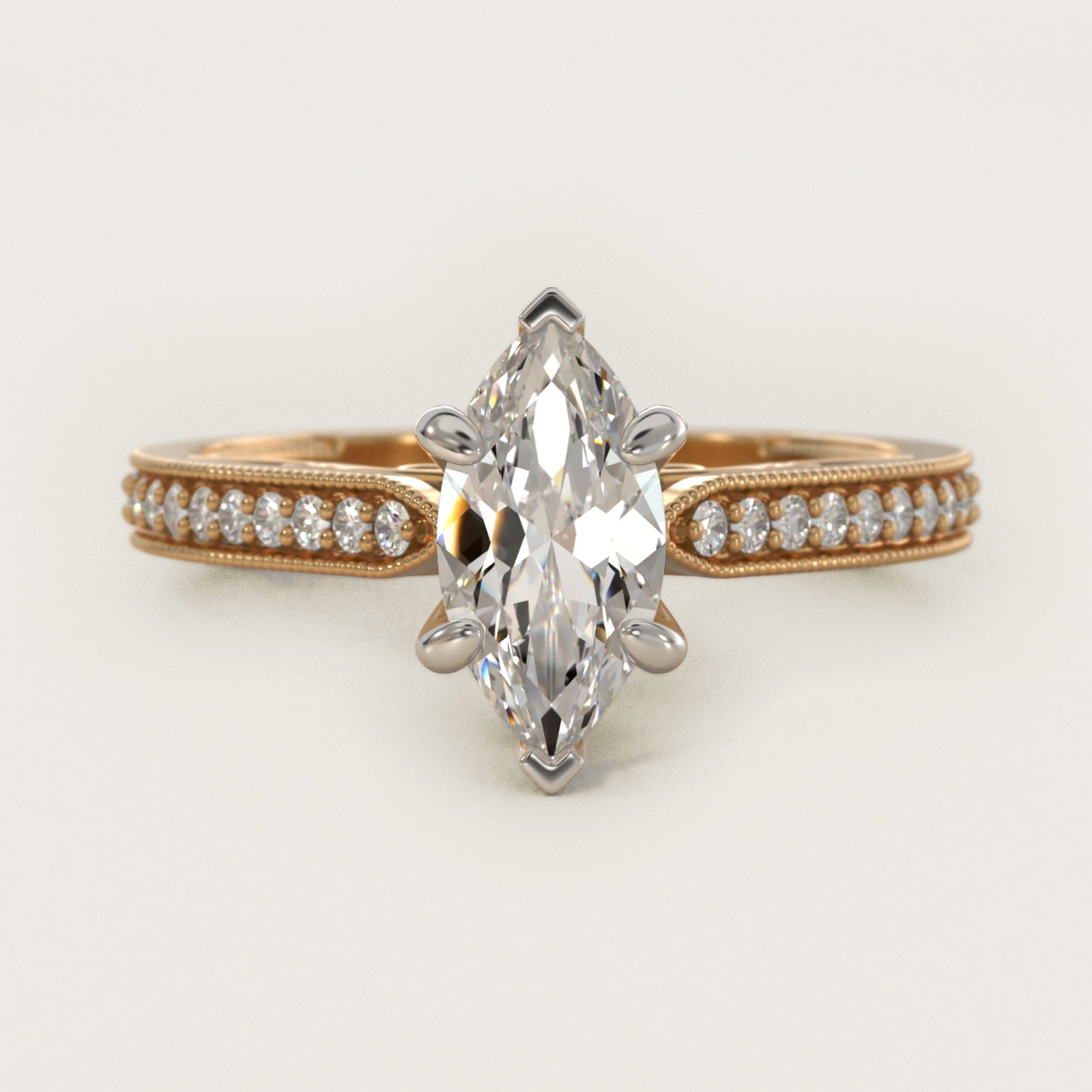 Enchanted Scroll Vintage-Style Engagement Ring In 14K Yellow Gold By James Allen - Marquise Center