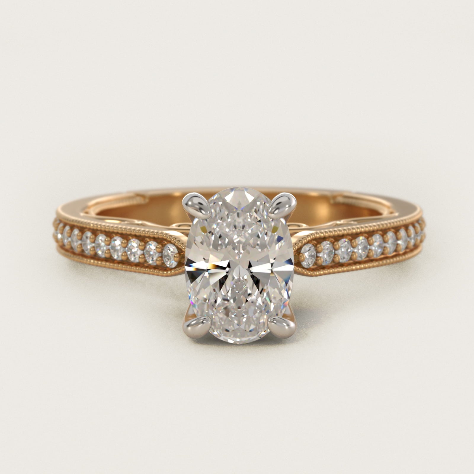 Enchanted Scroll Vintage-Style Engagement Ring In 14K Yellow Gold By James Allen - Oval Center