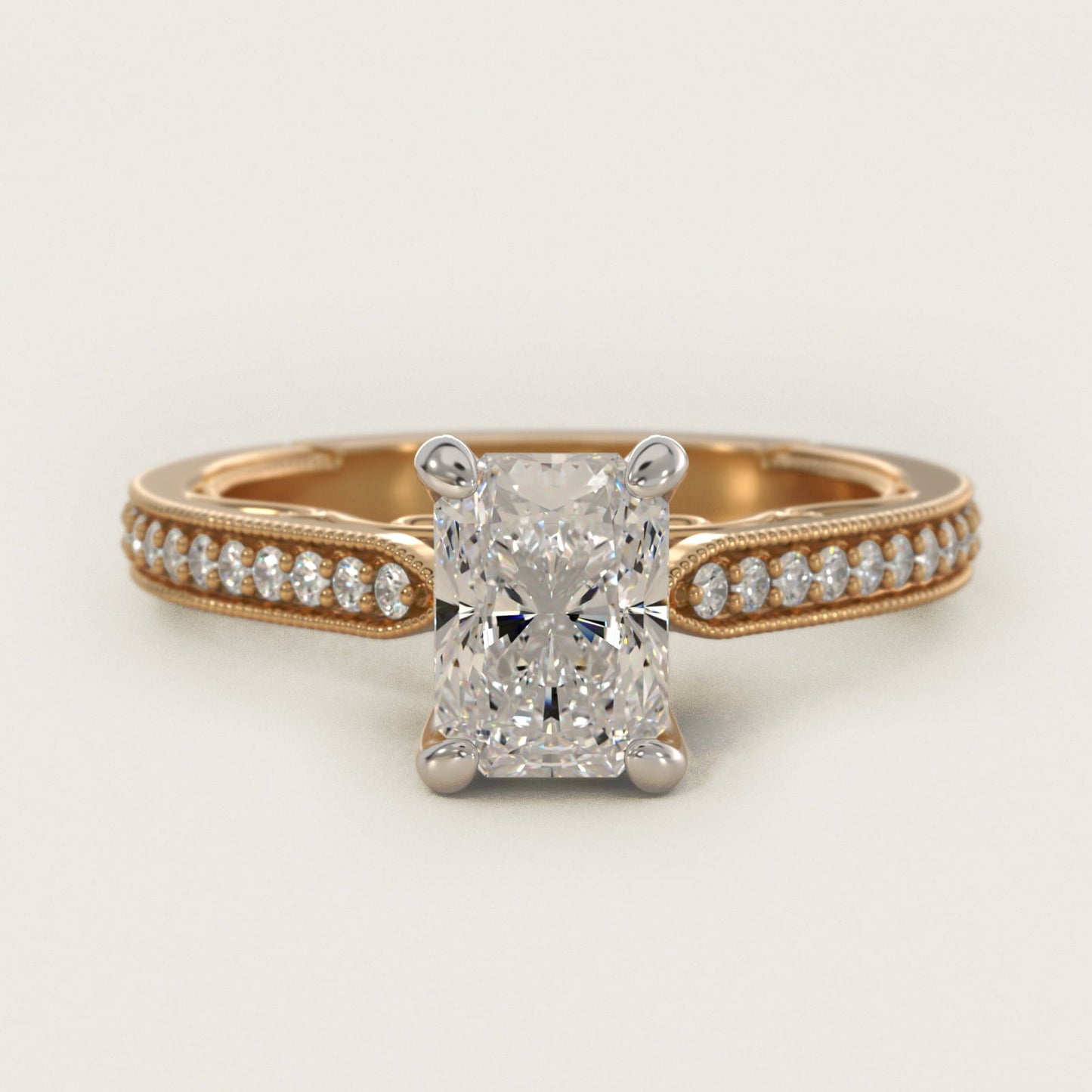 Enchanted Scroll Vintage-Style Engagement Ring In 18k Yellow Gold By James Allen - Radiant Center