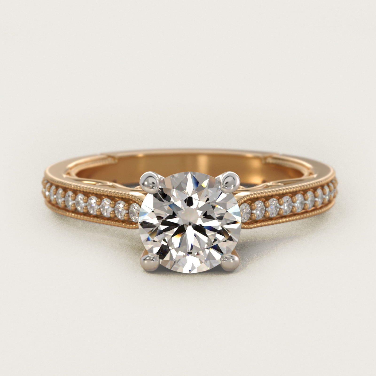 Enchanted Scroll Vintage-Style Engagement Ring In 14K Yellow Gold By James Allen - Round Center