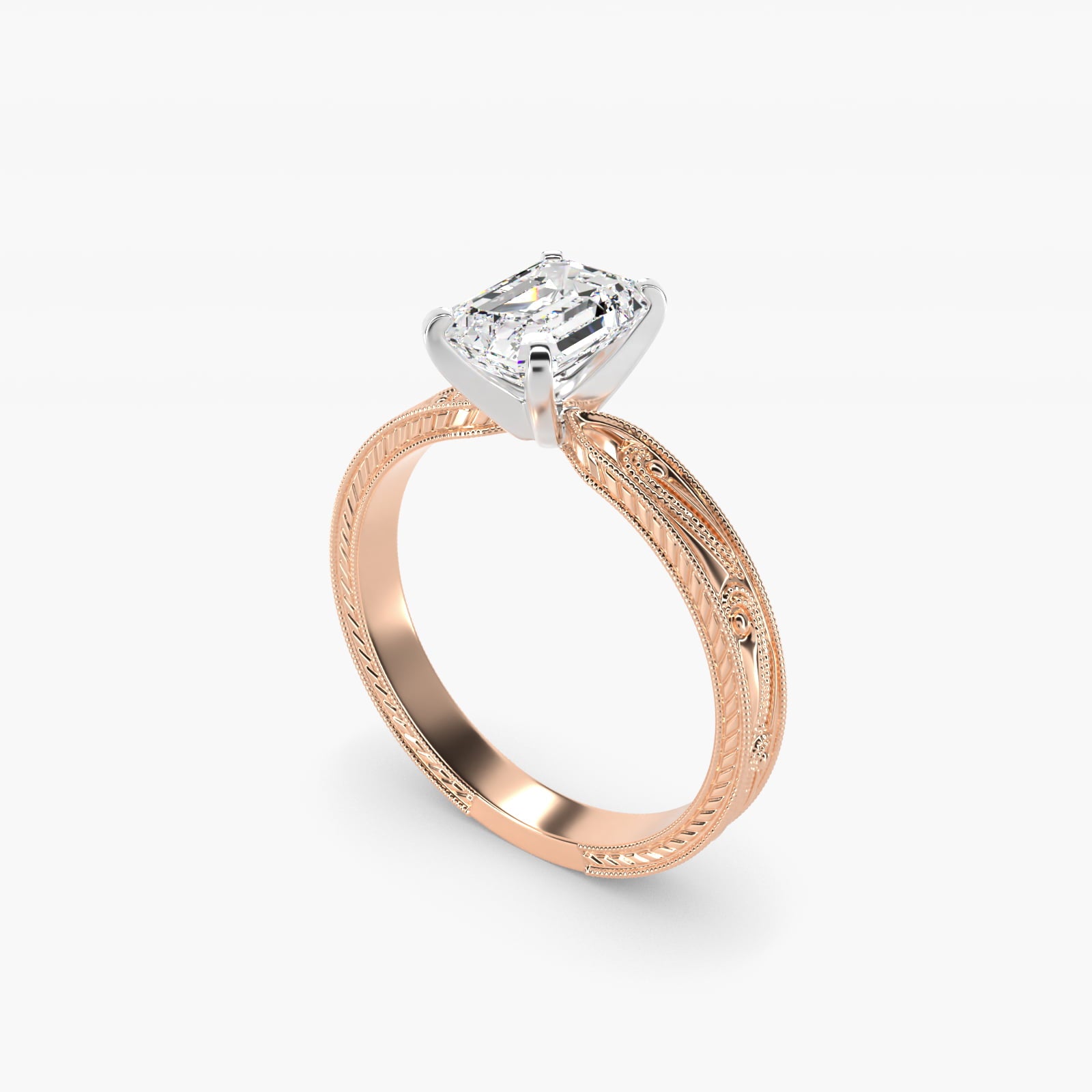 Engraved Solitaire Engagement Ring In 18k Rose Gold By James Allen - Emerald Center