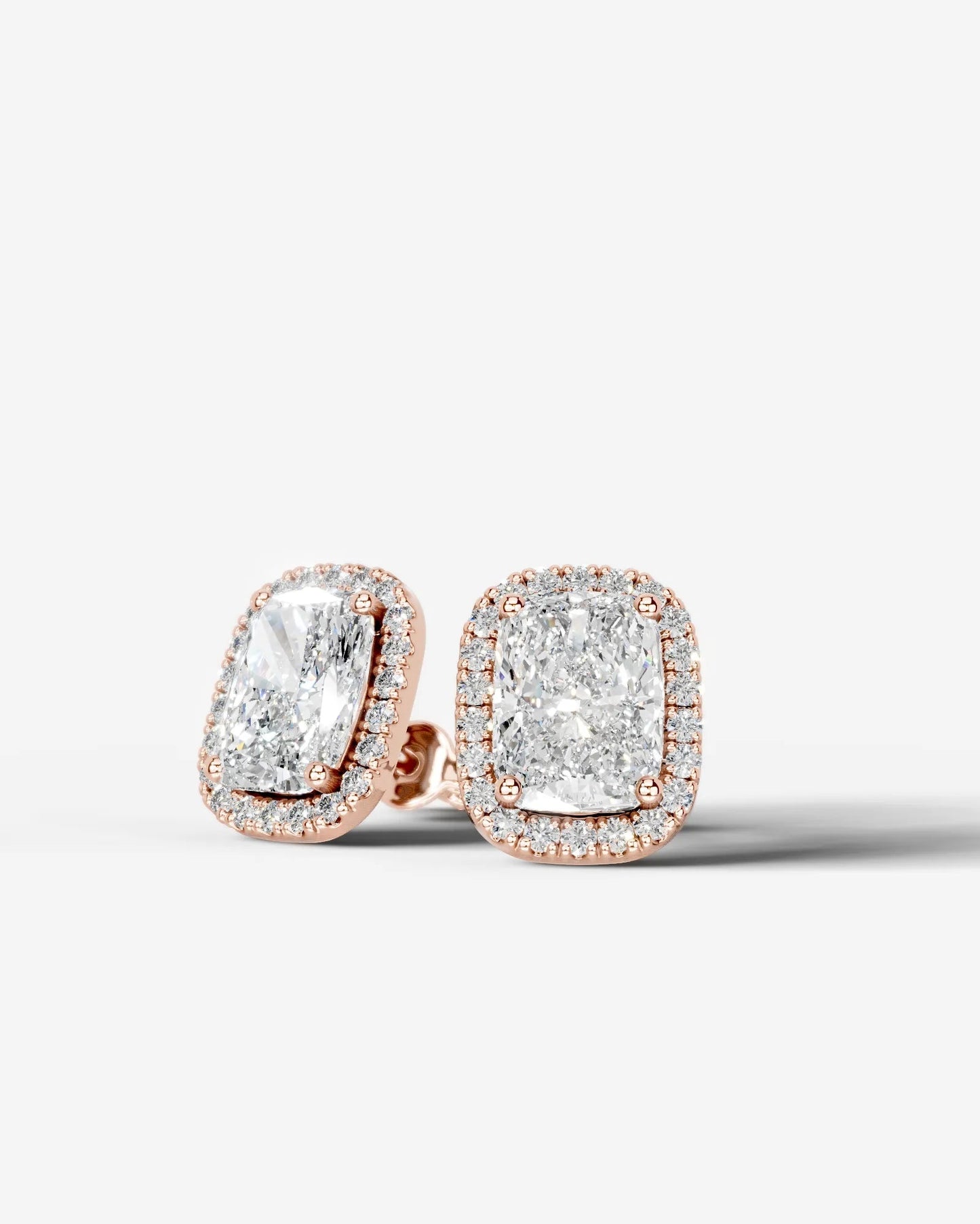 Erica Lab Grown Diamond Earrings Elongated Cushion - Rose Gold