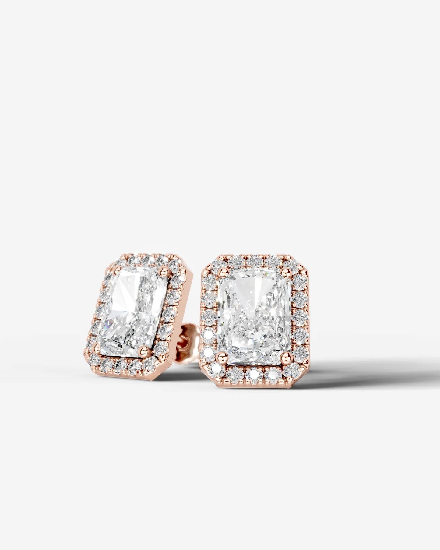 Erica Lab Grown Diamond Earrings Elongated Radiant - Rose Gold