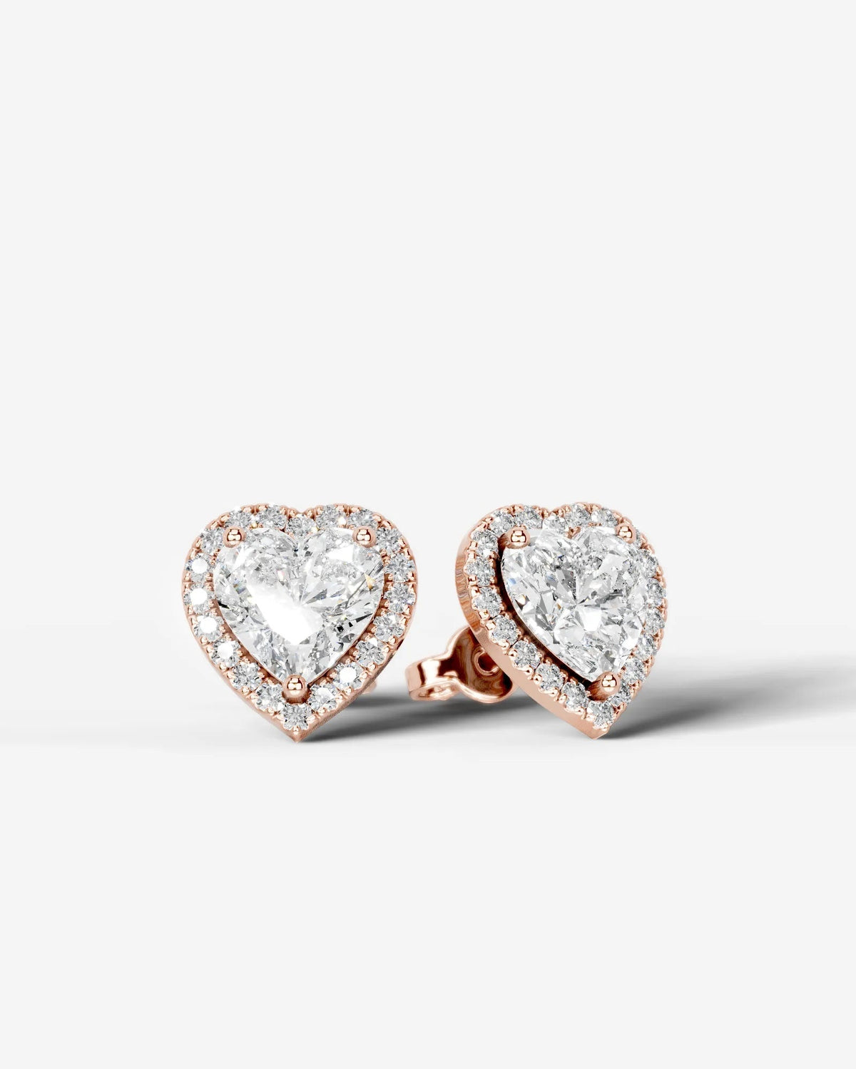 Erica Lab Grown Diamond Earrings Heart - Rose Gold