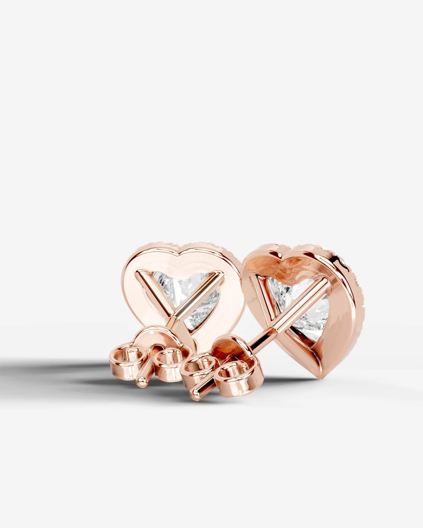 Erica Lab Grown Diamond Earrings Heart - Rose Gold