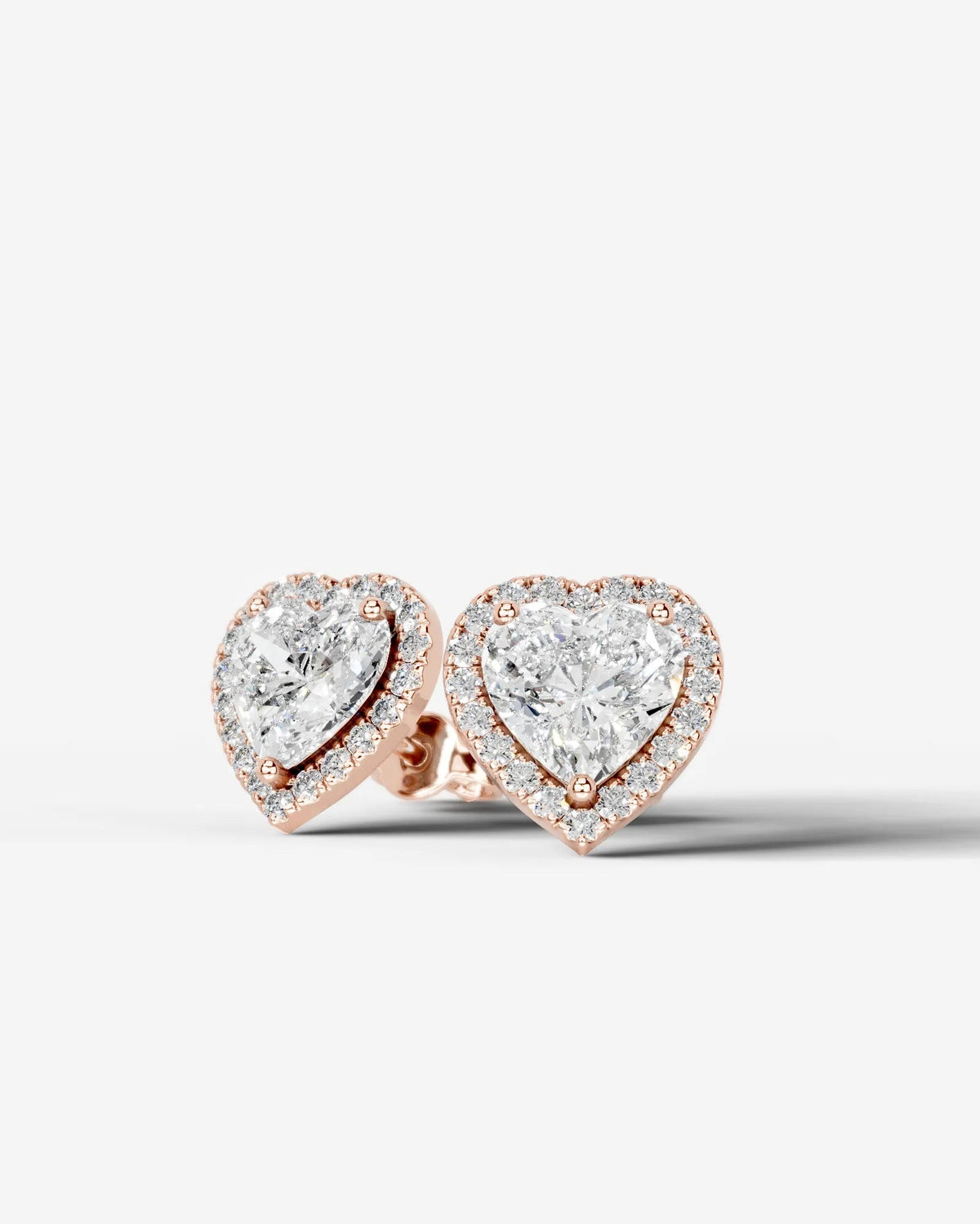 Erica Lab Grown Diamond Earrings Heart - Rose Gold