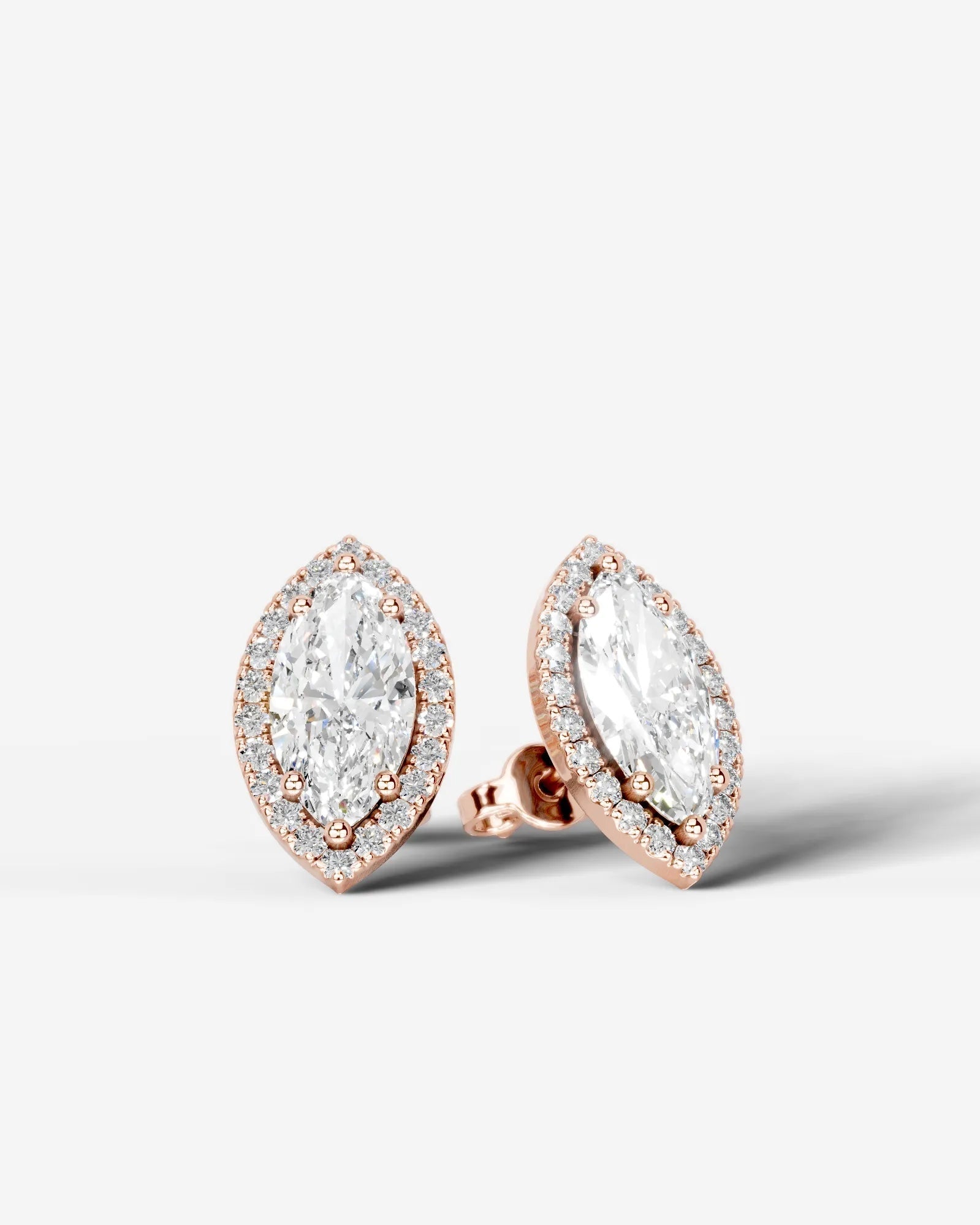Erica Lab Grown Diamond Earrings Marquise - Rose Gold