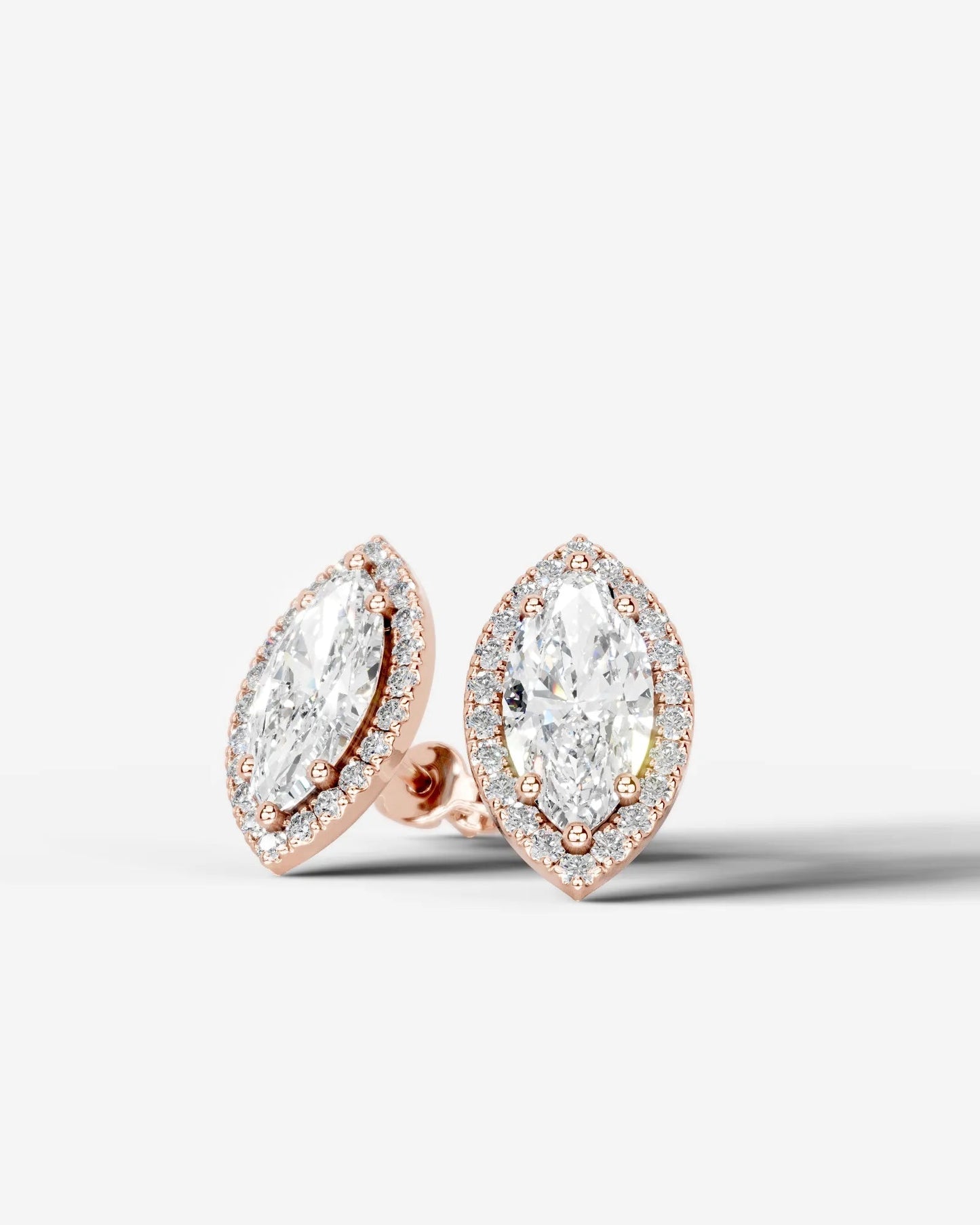 Erica Lab Grown Diamond Earrings Marquise - Rose Gold
