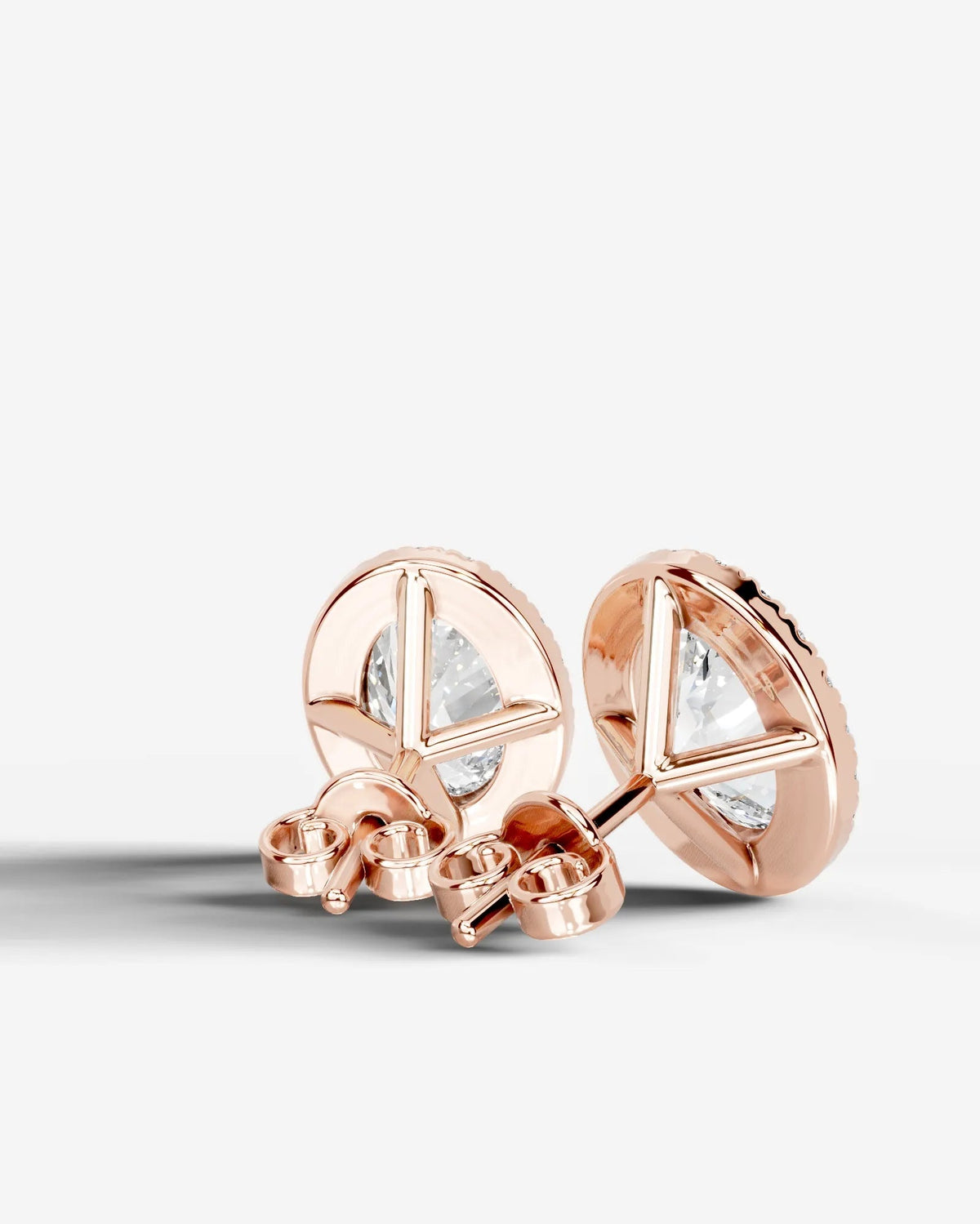 Erica Lab Grown Diamond Earrings Oval - Rose Gold