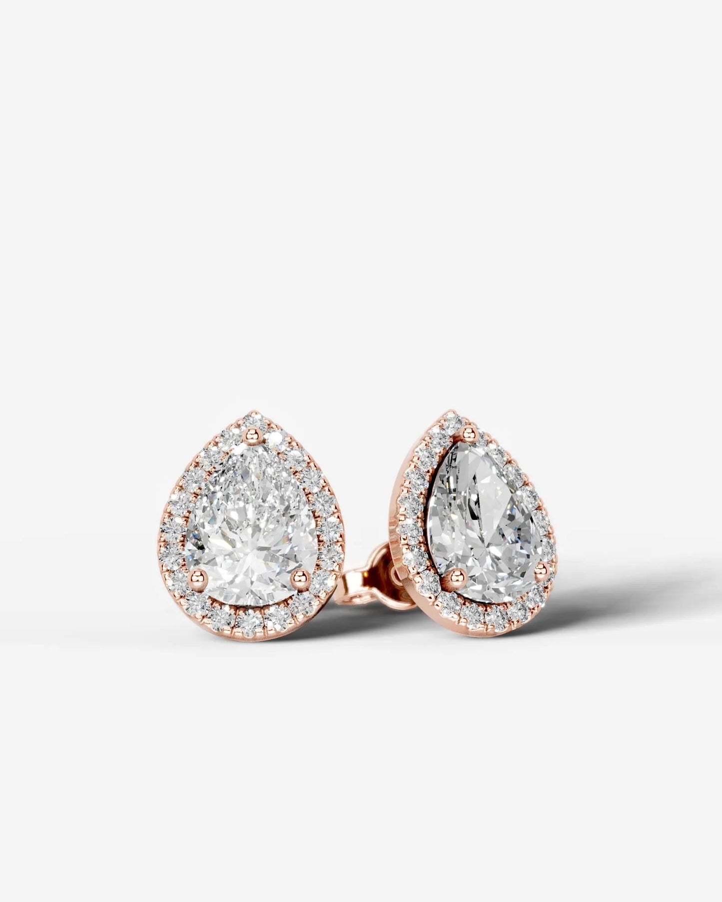 Erica Lab Grown Diamond Earrings Pear - Rose Gold
