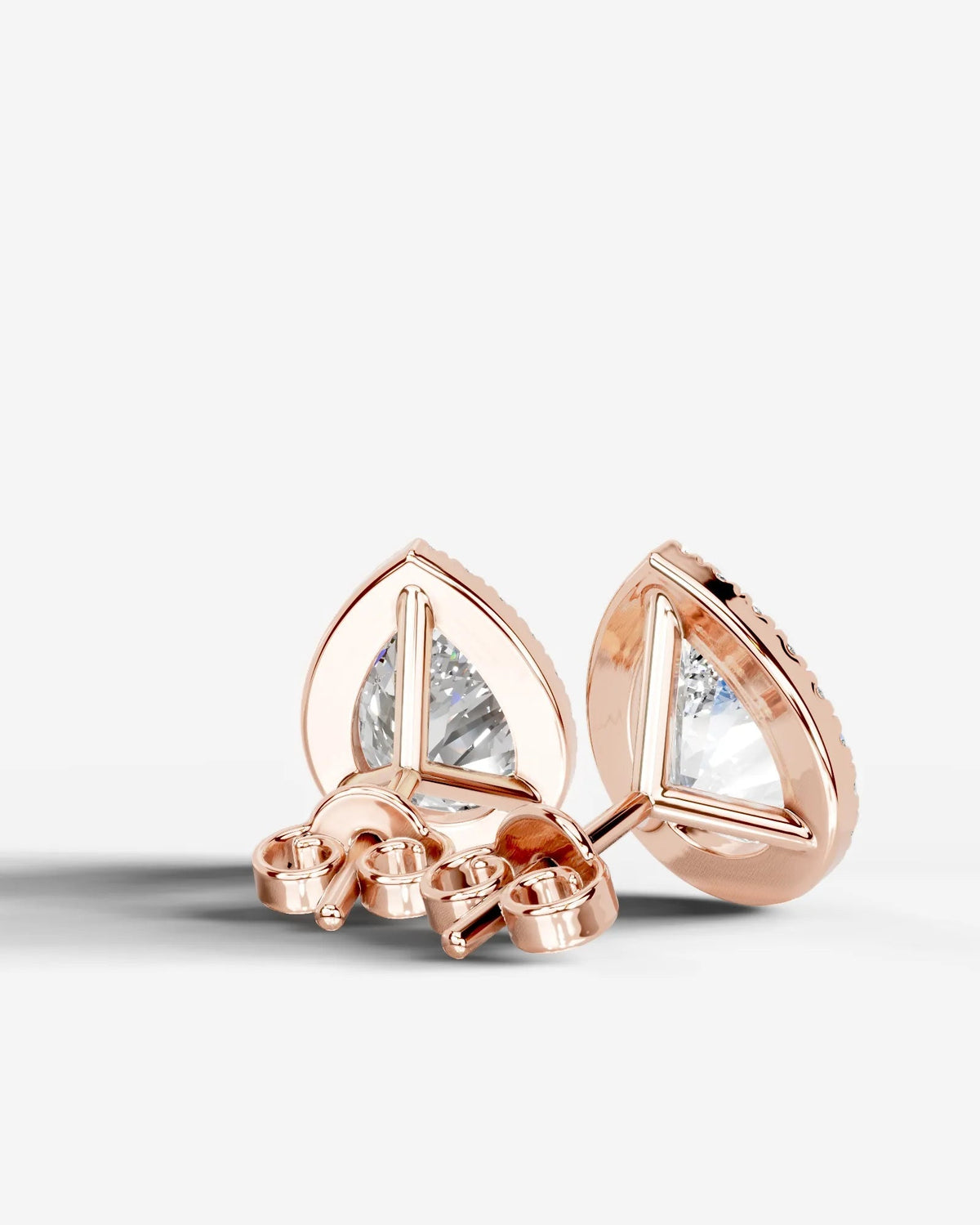 Erica Lab Grown Diamond Earrings Pear - Rose Gold