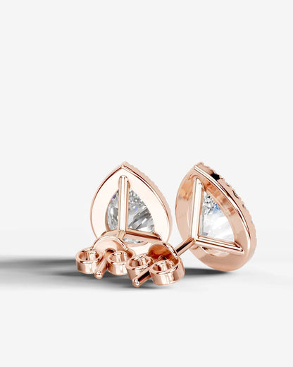 Erica Lab Grown Diamond Earrings Pear - Rose Gold