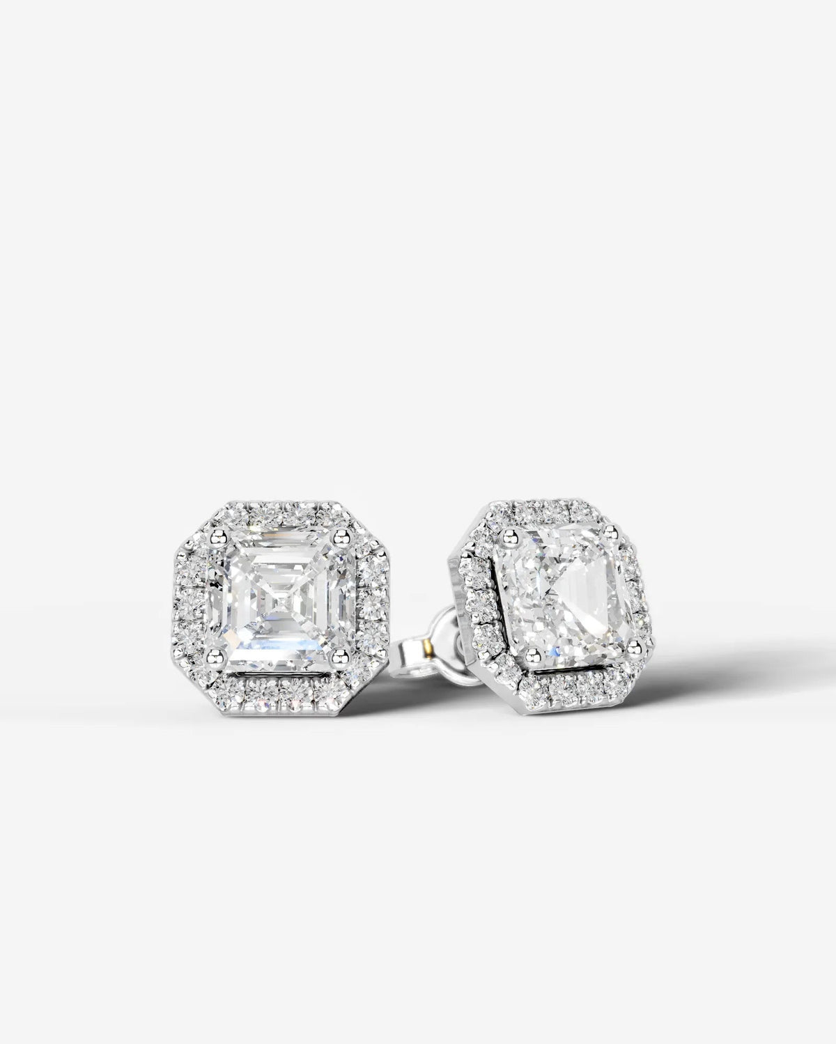 Erica Lab Grown Diamond Earrings Asscher - Platinum