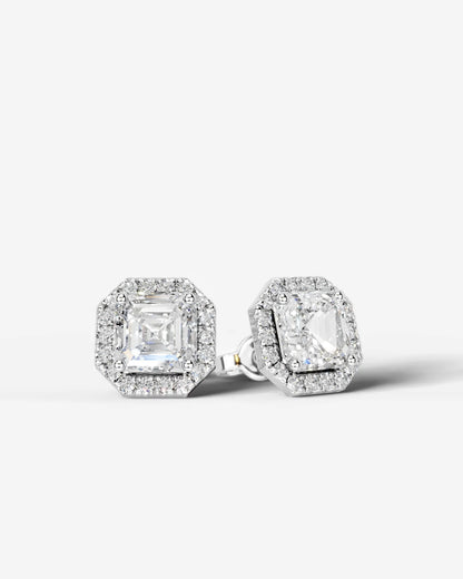 Erica Lab Grown Diamond Earrings Asscher - Platinum