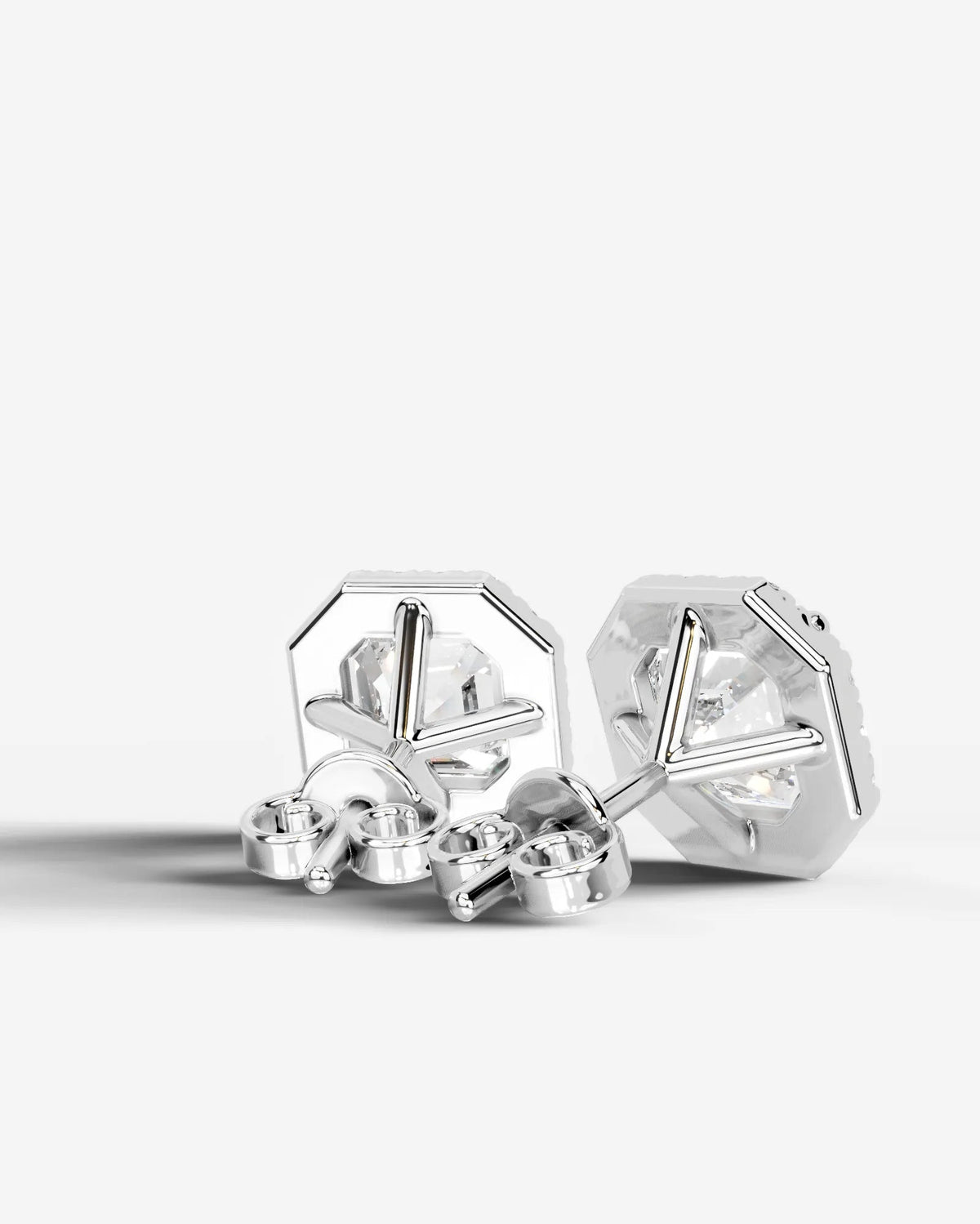 Erica Lab Grown Diamond Earrings Asscher - Platinum