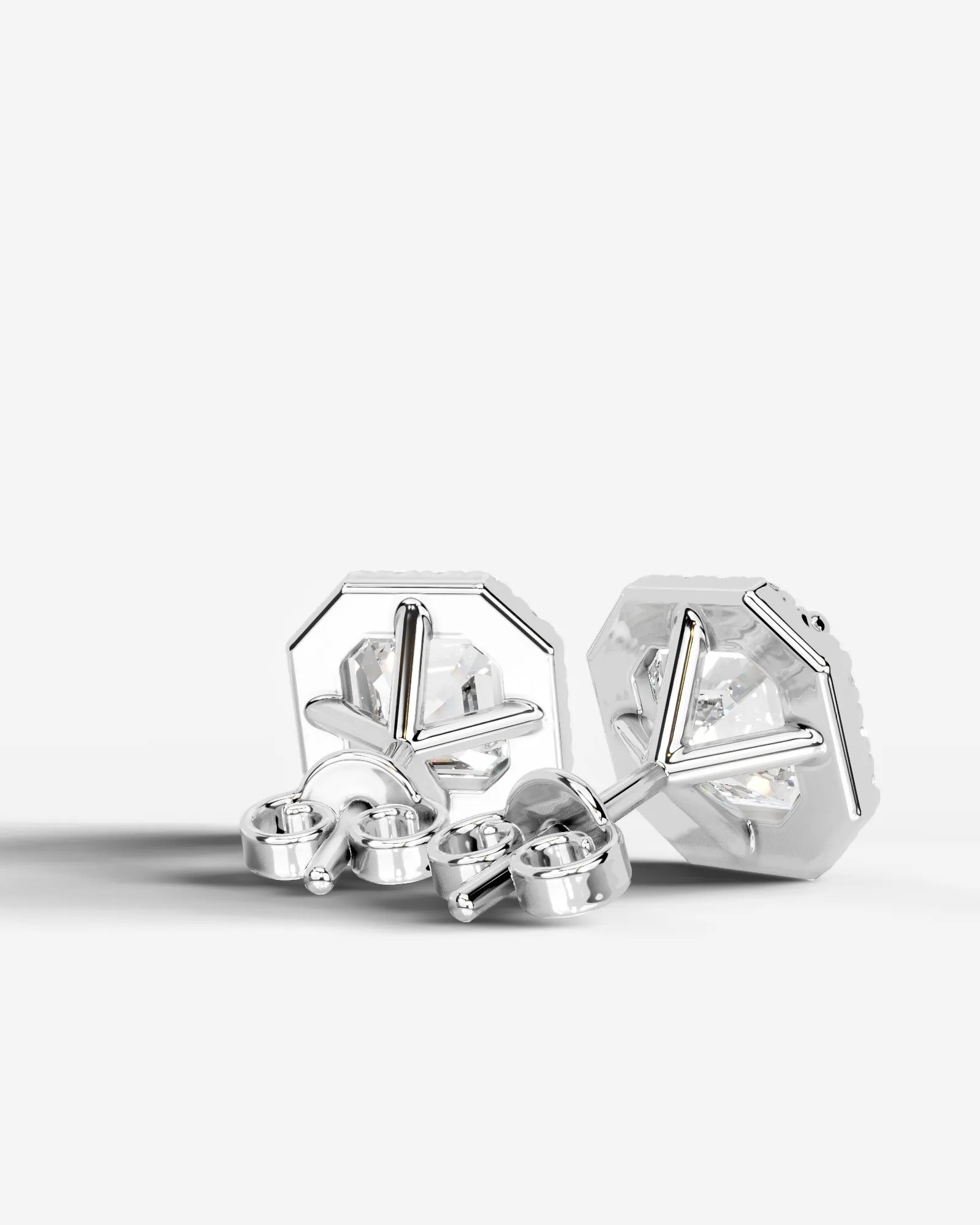 Erica Lab Grown Diamond Earrings Asscher - Platinum