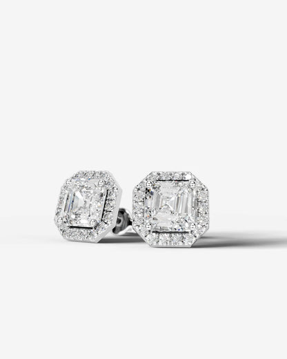 Erica Lab Grown Diamond Earrings Asscher - Platinum