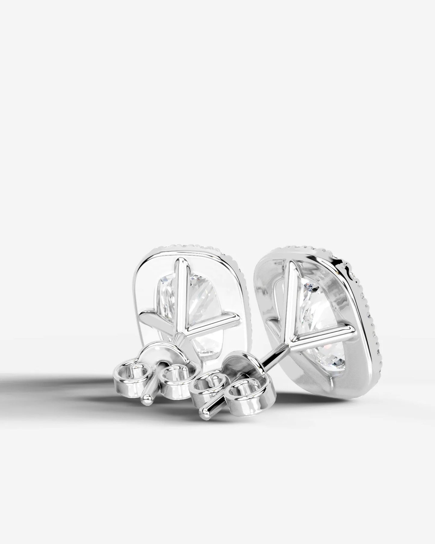 Erica Lab Grown Diamond Earrings Elongated Cushion - Platinum