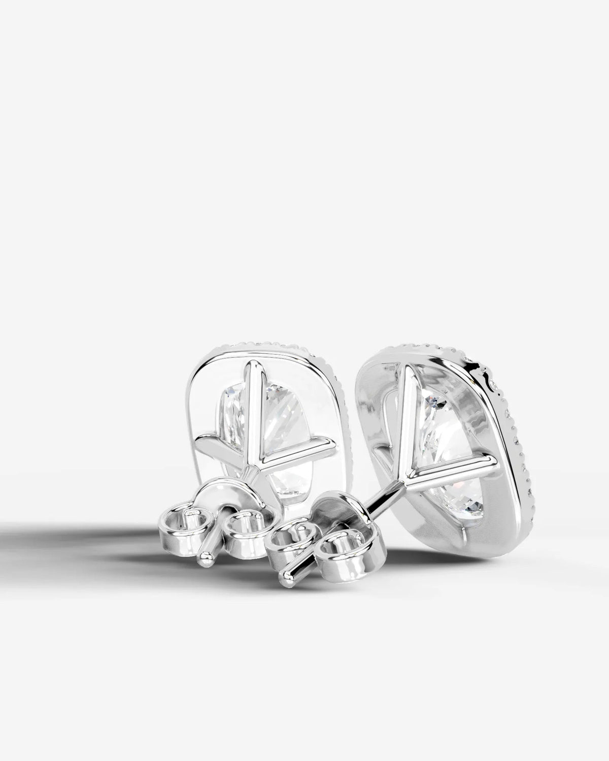 Erica Lab Grown Diamond Earrings Elongated Cushion - White Gold