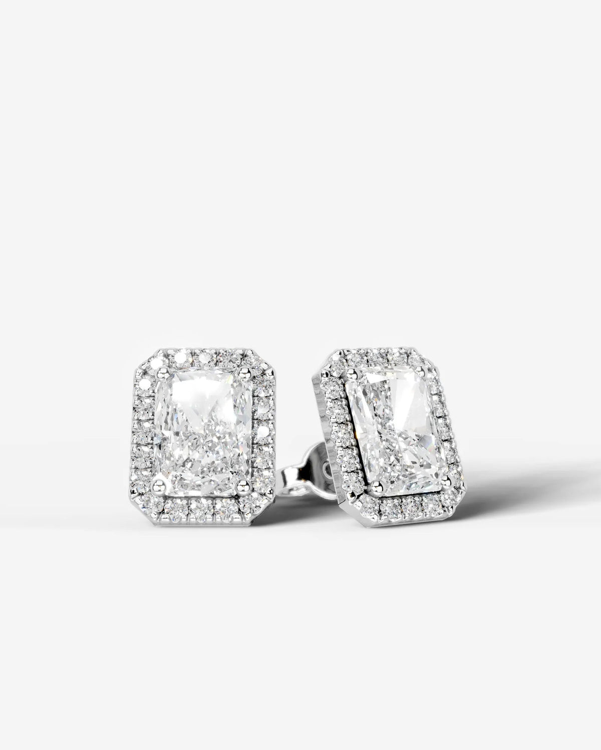 Erica Lab Grown Diamond Earrings Elongated Radiant - Platinum