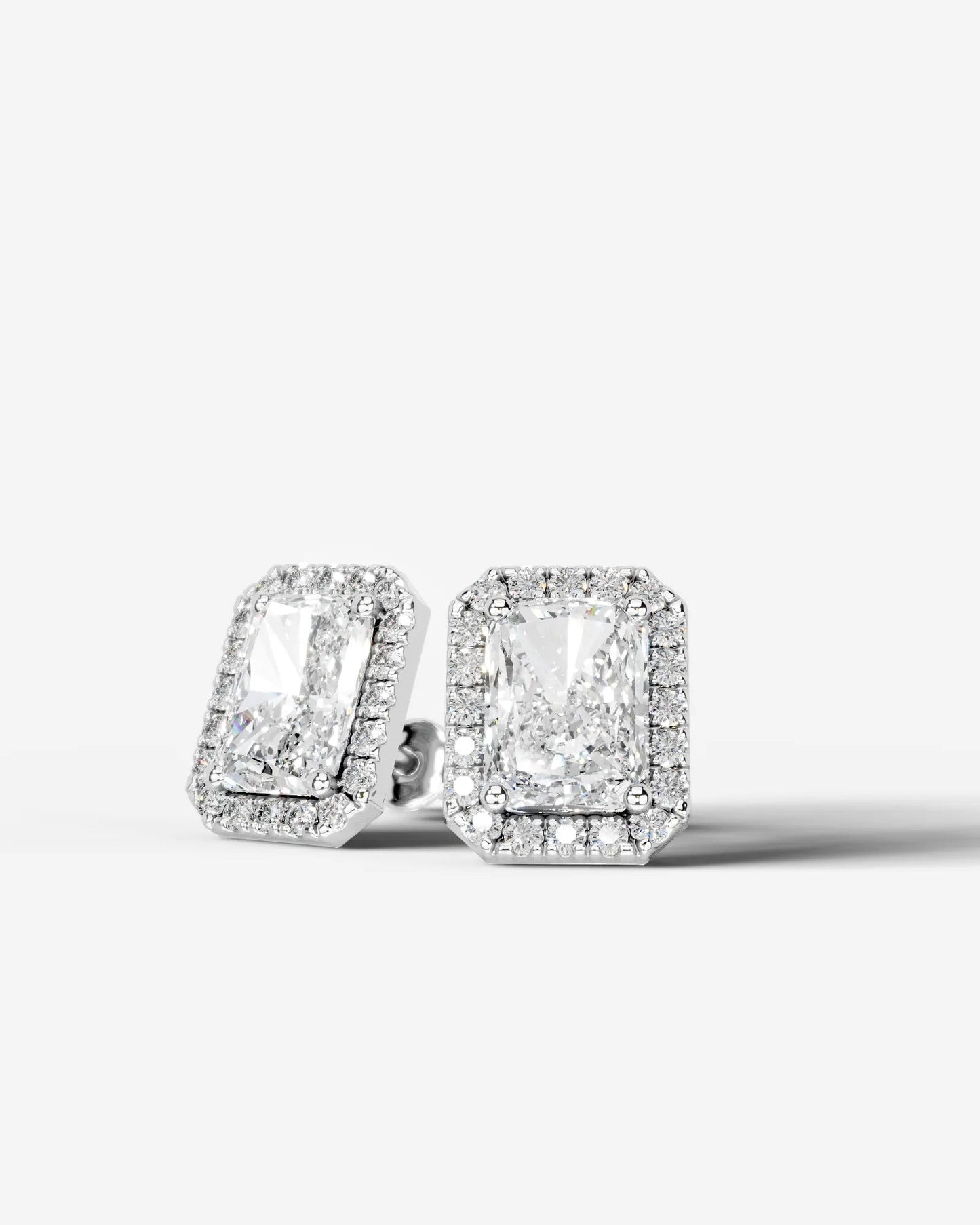 Erica Lab Grown Diamond Earrings Elongated Radiant - Platinum