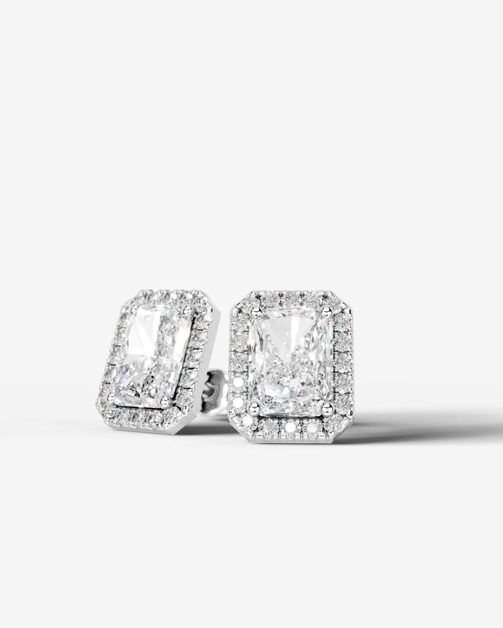 Erica Lab Grown Diamond Earrings Elongated Radiant - Platinum