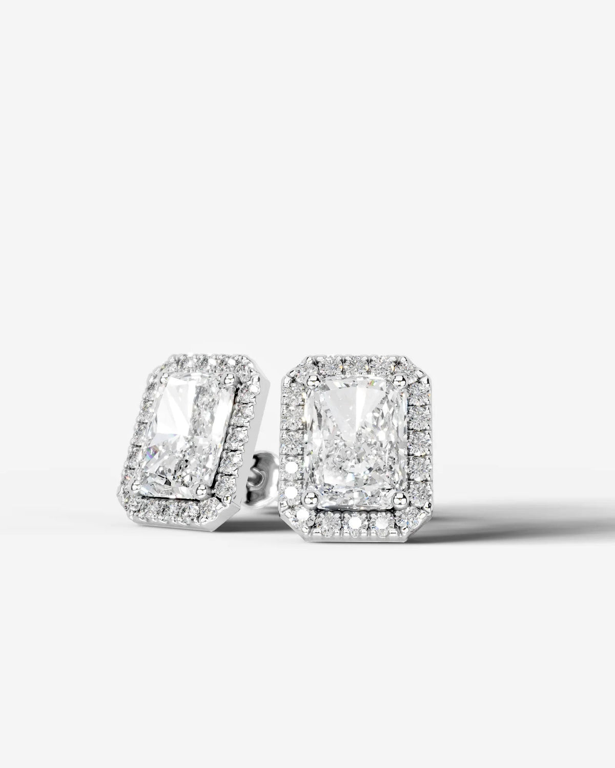 Erica Lab Grown Diamond Earrings Elongated Radiant - White Gold