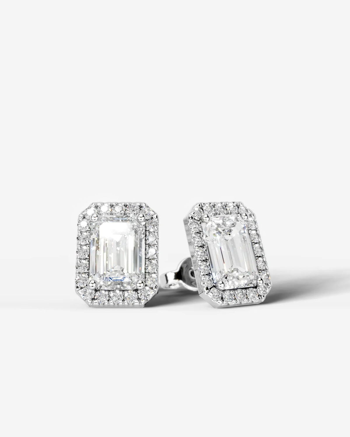 Erica Lab Grown Diamond Earrings Emerald - Platinum