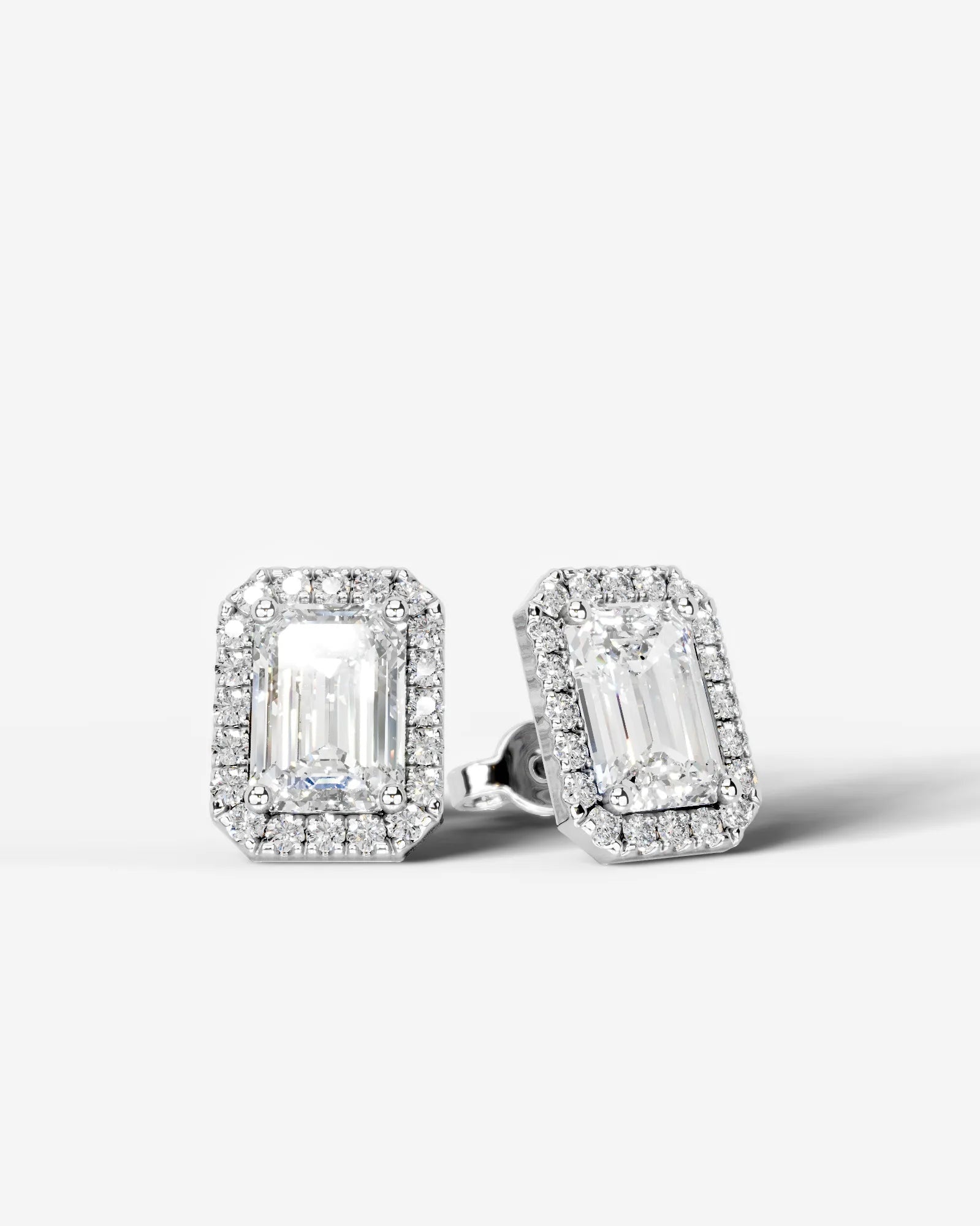 Erica Lab Grown Diamond Earrings Emerald - Platinum