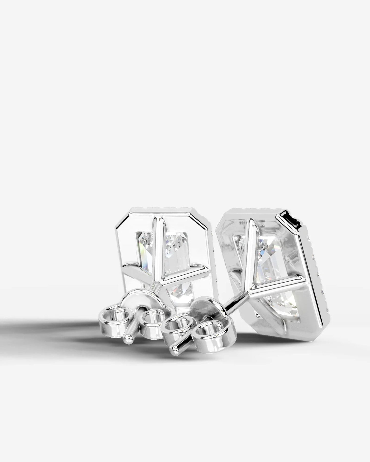 Erica Lab Grown Diamond Earrings Emerald - Platinum