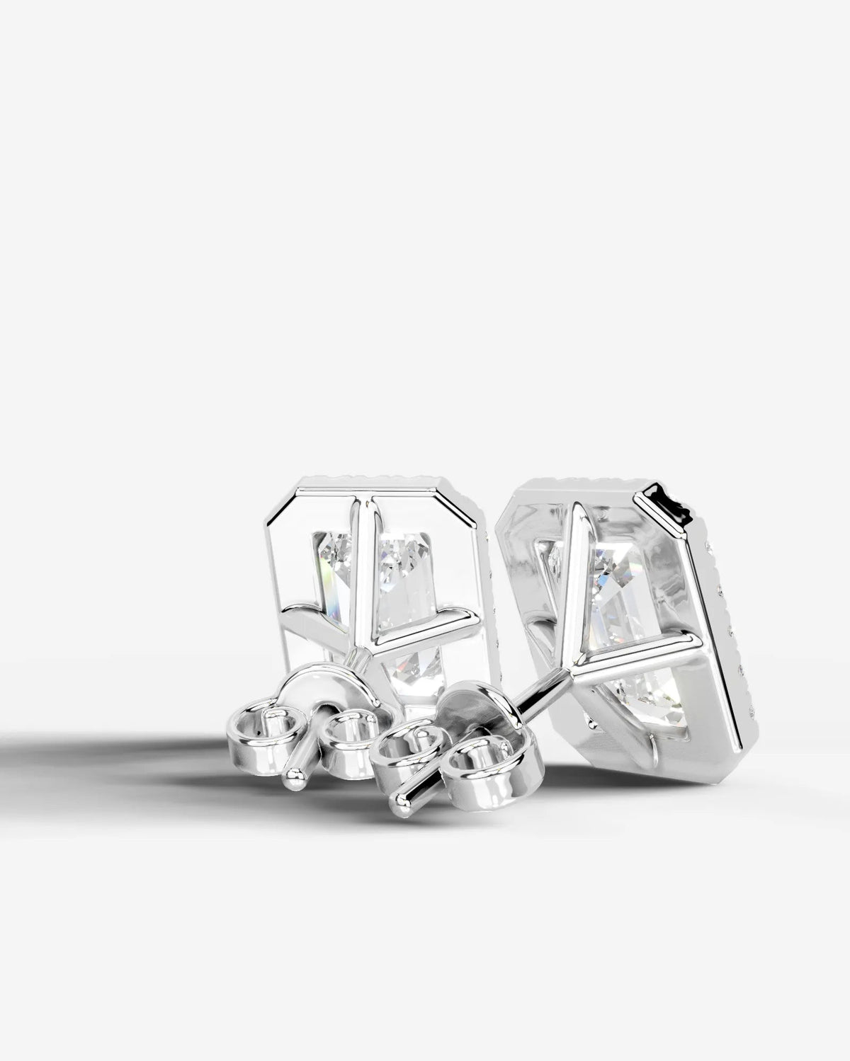 Erica Lab Grown Diamond Earrings Emerald - White Gold